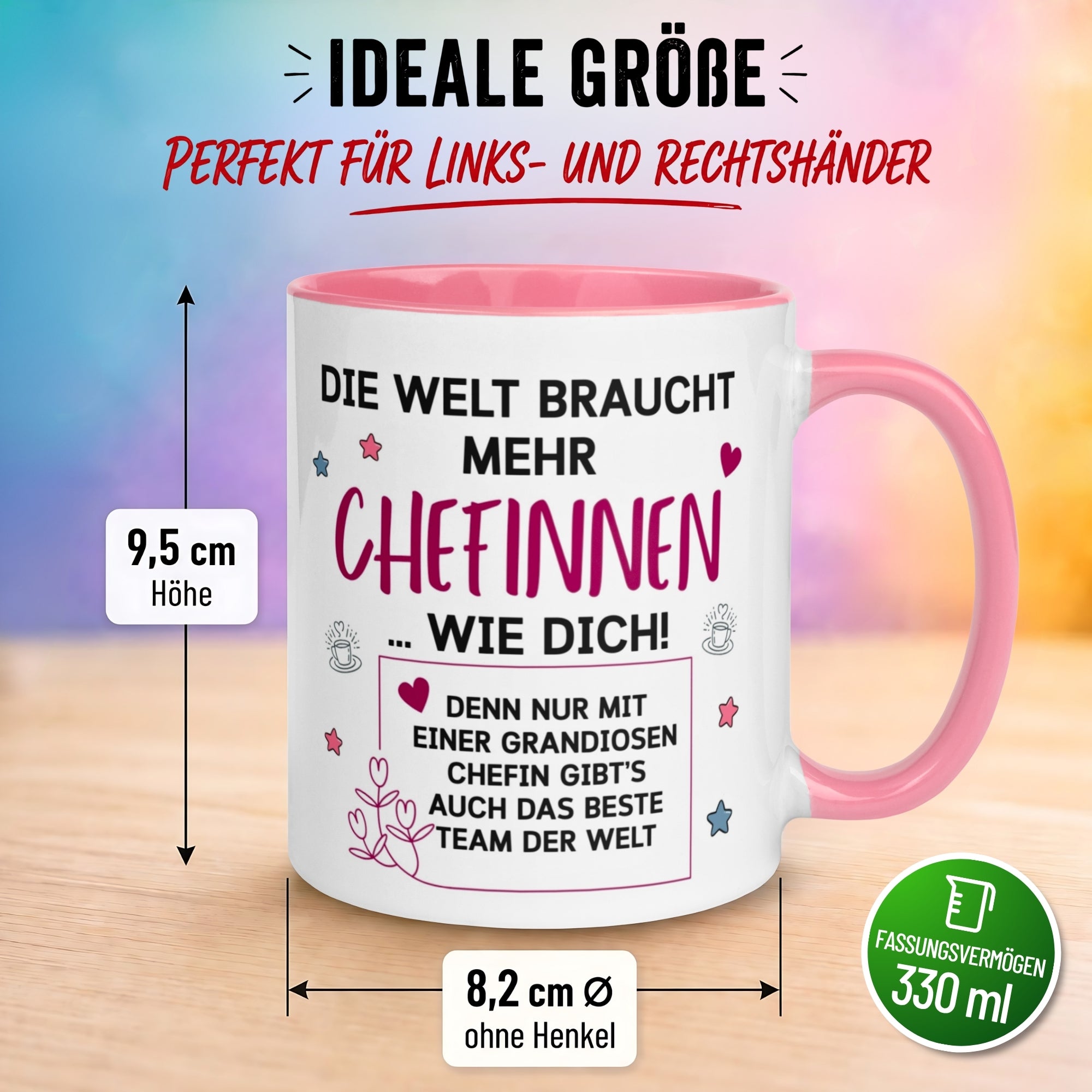 Tasse Chefin – „Die Welt braucht mehr Chefinnen wie Dich“ – Teamleiterin Geschenk Becher