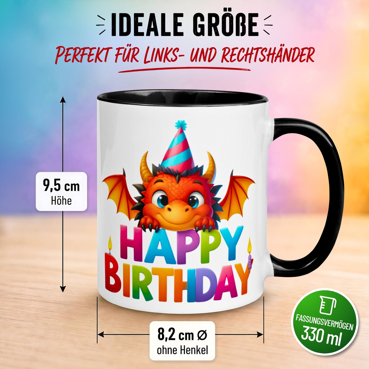 Tasse Geburtstag – „Happy Birthday Drache“ – Geburtstagsgeschenk Junge Mädchen