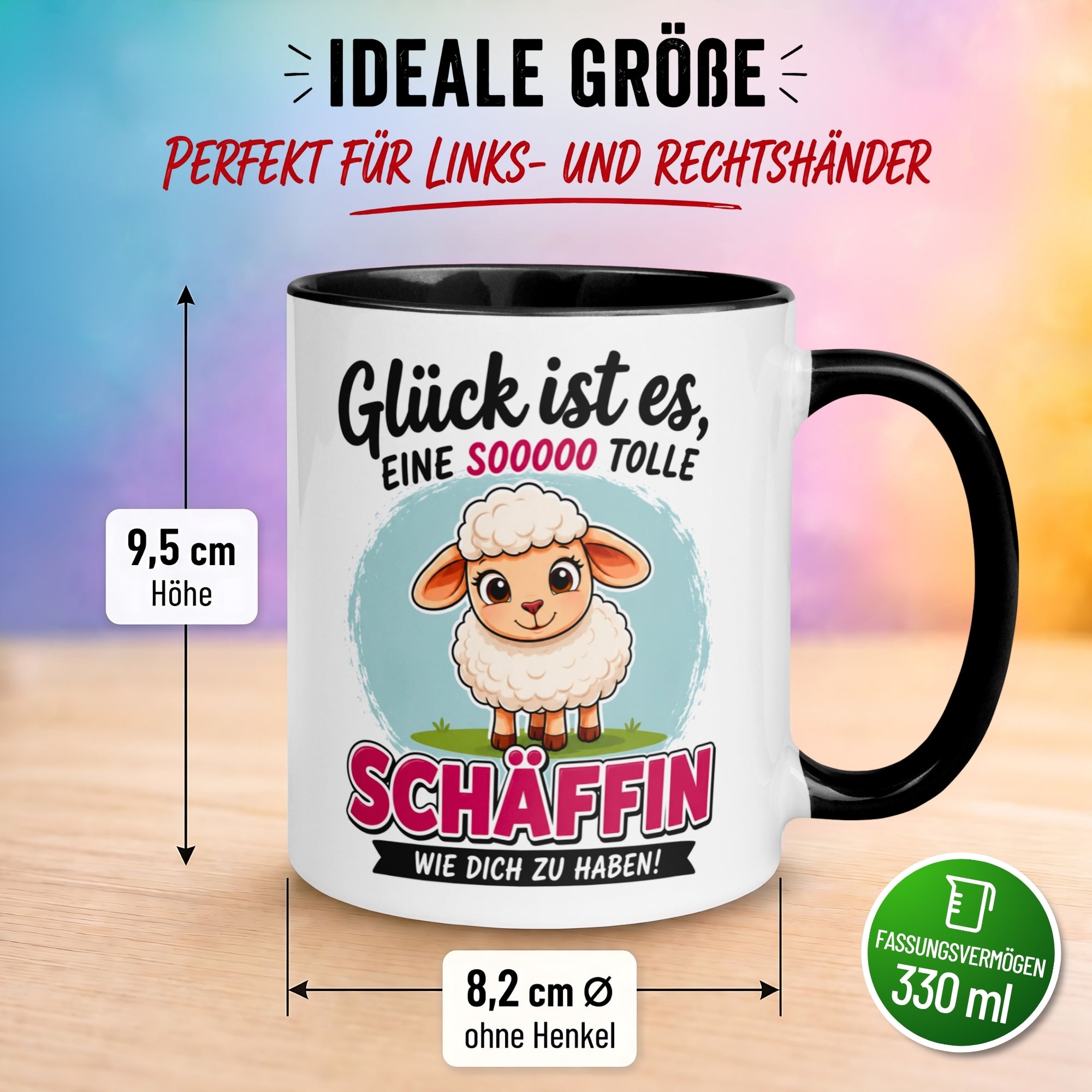 Tasse Chefin – „Glück ist es eine Schäffin wie dich zu haben“ – Geschenk Beste Chefin