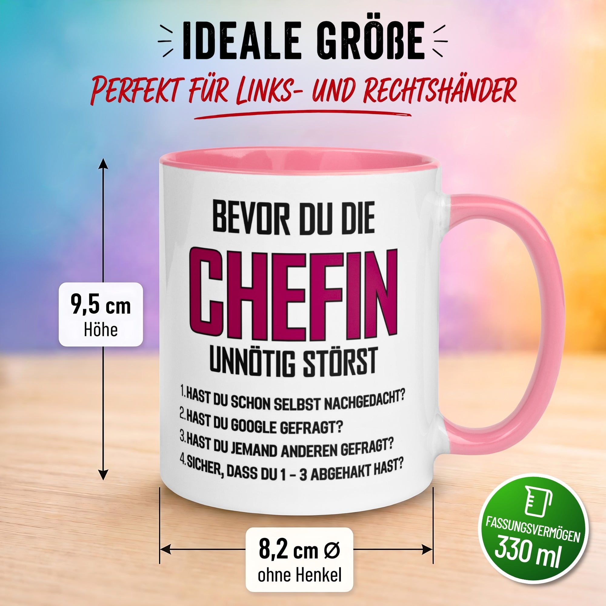 Tasse Chefin – „Bevor du die Chefin unnötig störst“ – Geschenk Beste Chefin