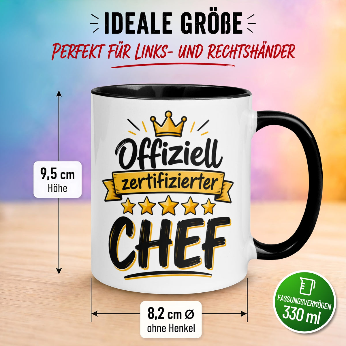 Tasse Chef – „5 Sterne Chef“ – Geschenk Becher Bester Chef