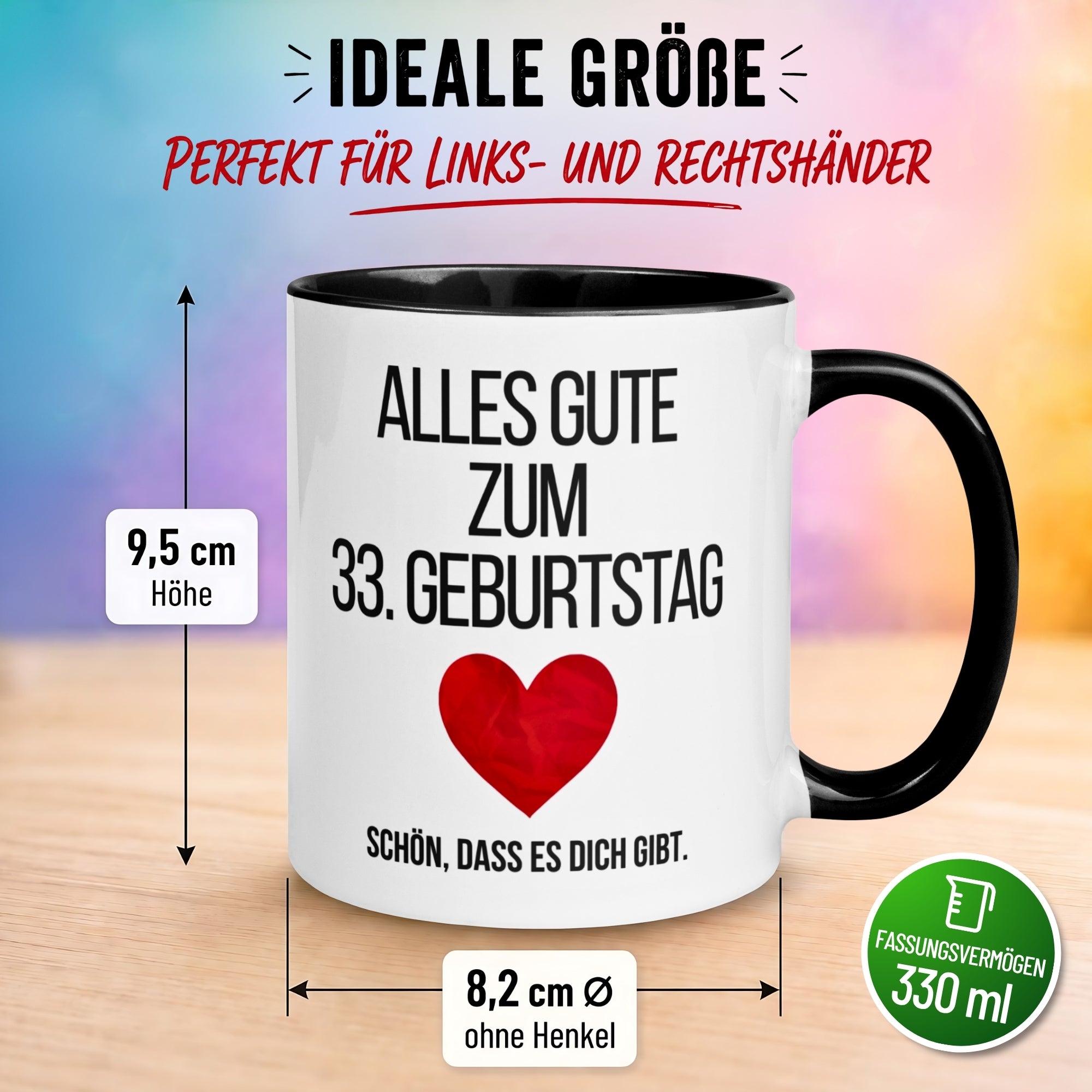Tasse 33. Geburtstag Mann Frau – „Alles Gute zum Geburtstag“ – Geschenk zum Geburtstag Männer Frauen