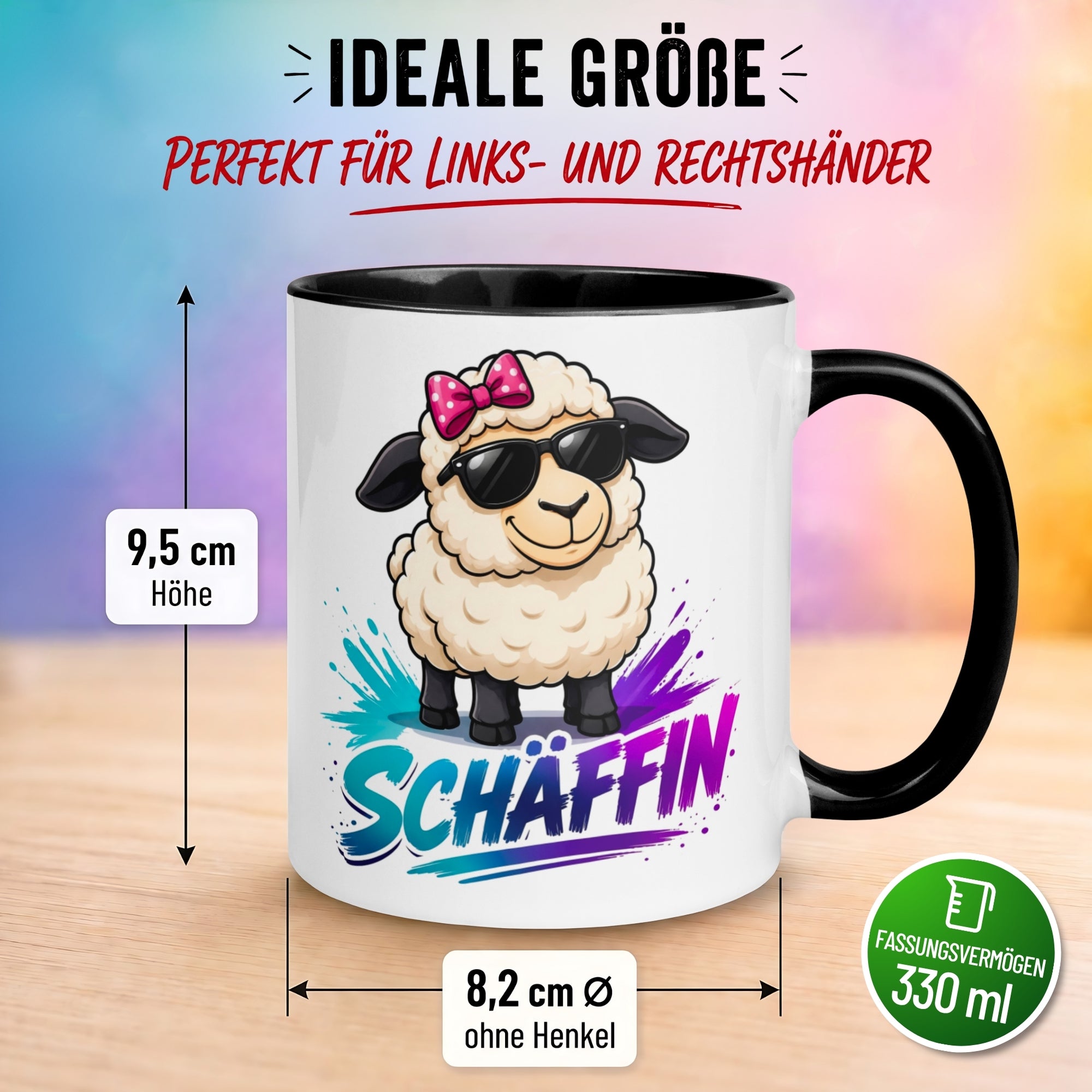 Tasse Chefin – „Coole Schäffin mit Sonnenbrille“ – Geschenk Becher Chefin