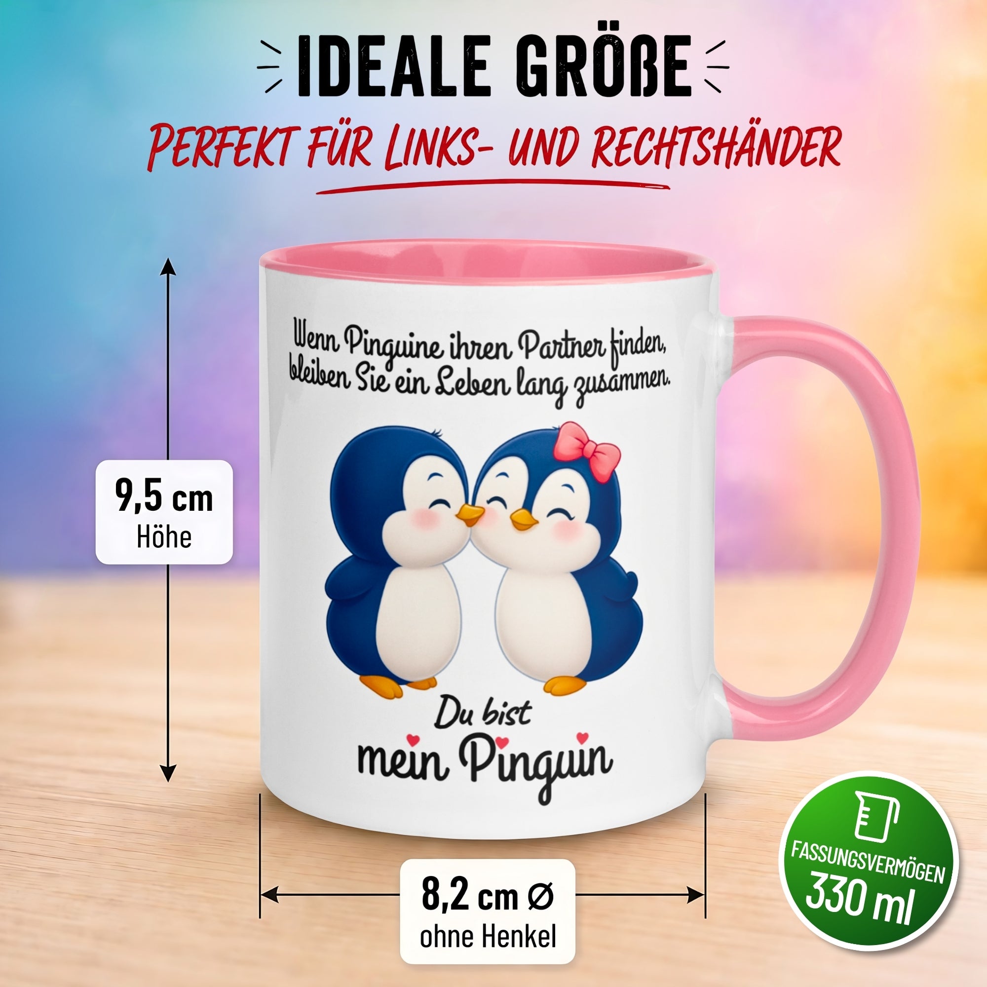 Tasse Liebe – „Pinguine bleiben zusammen“ – Ich liebe Dich Geschenk Partner Jahrestag