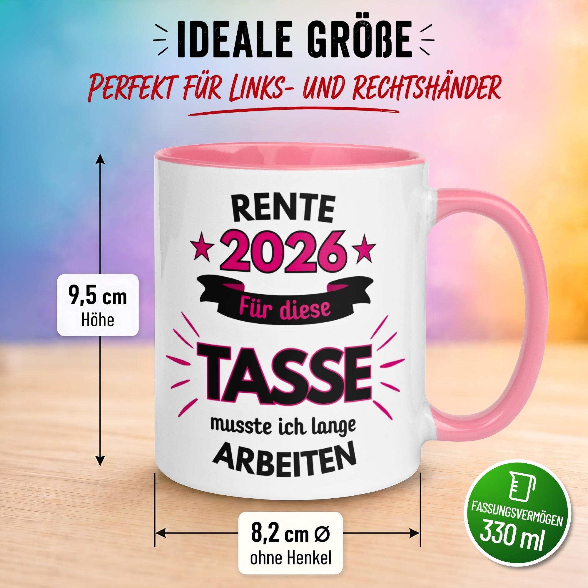 Tasse Rente – „Dafür musste ich lange arbeiten“ – Renteneintritt Geschenk Frauen