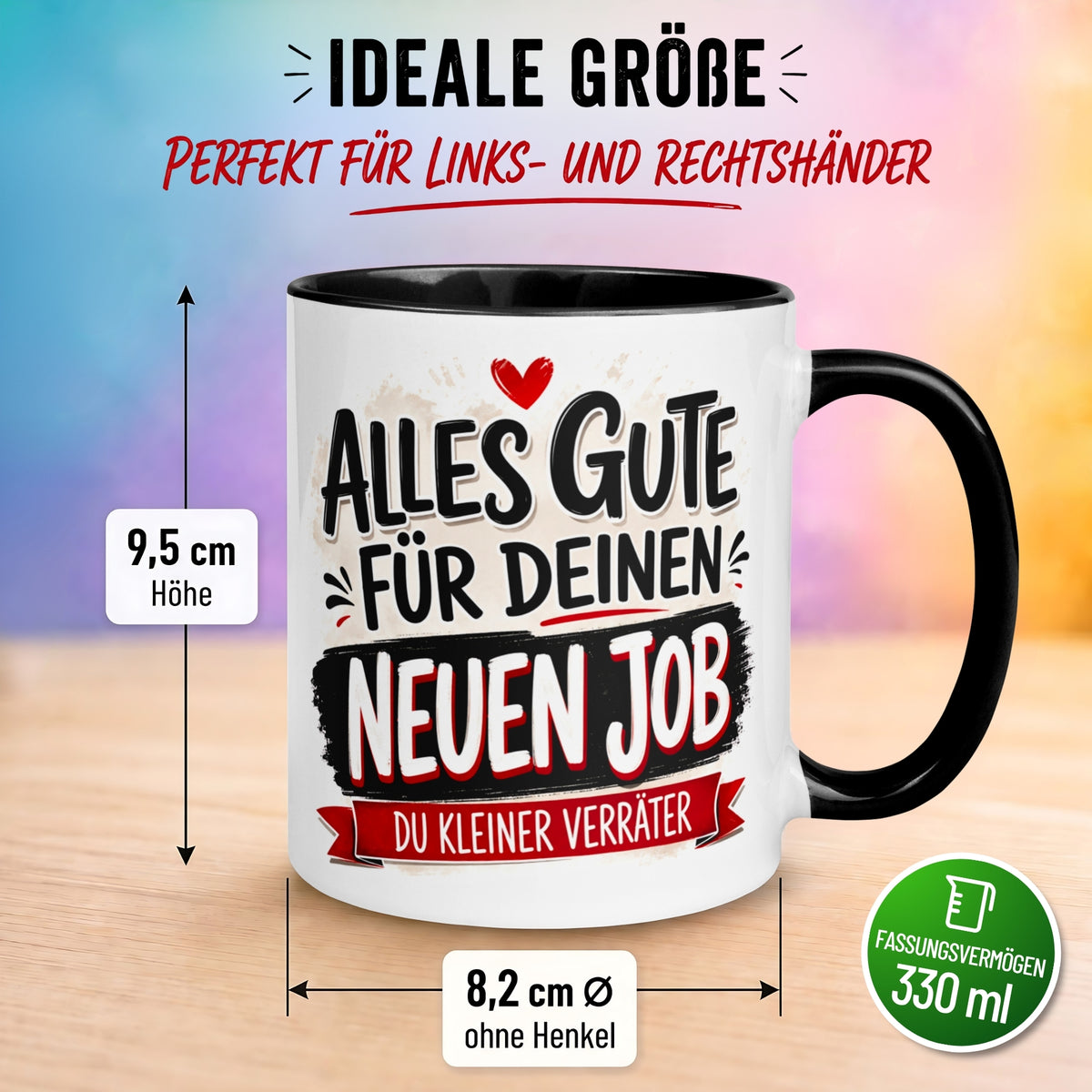 Tasse Abschied – „Alles gute für deinen neuen Job“ – Abschiedsgeschenk Kollegen/Kollegin