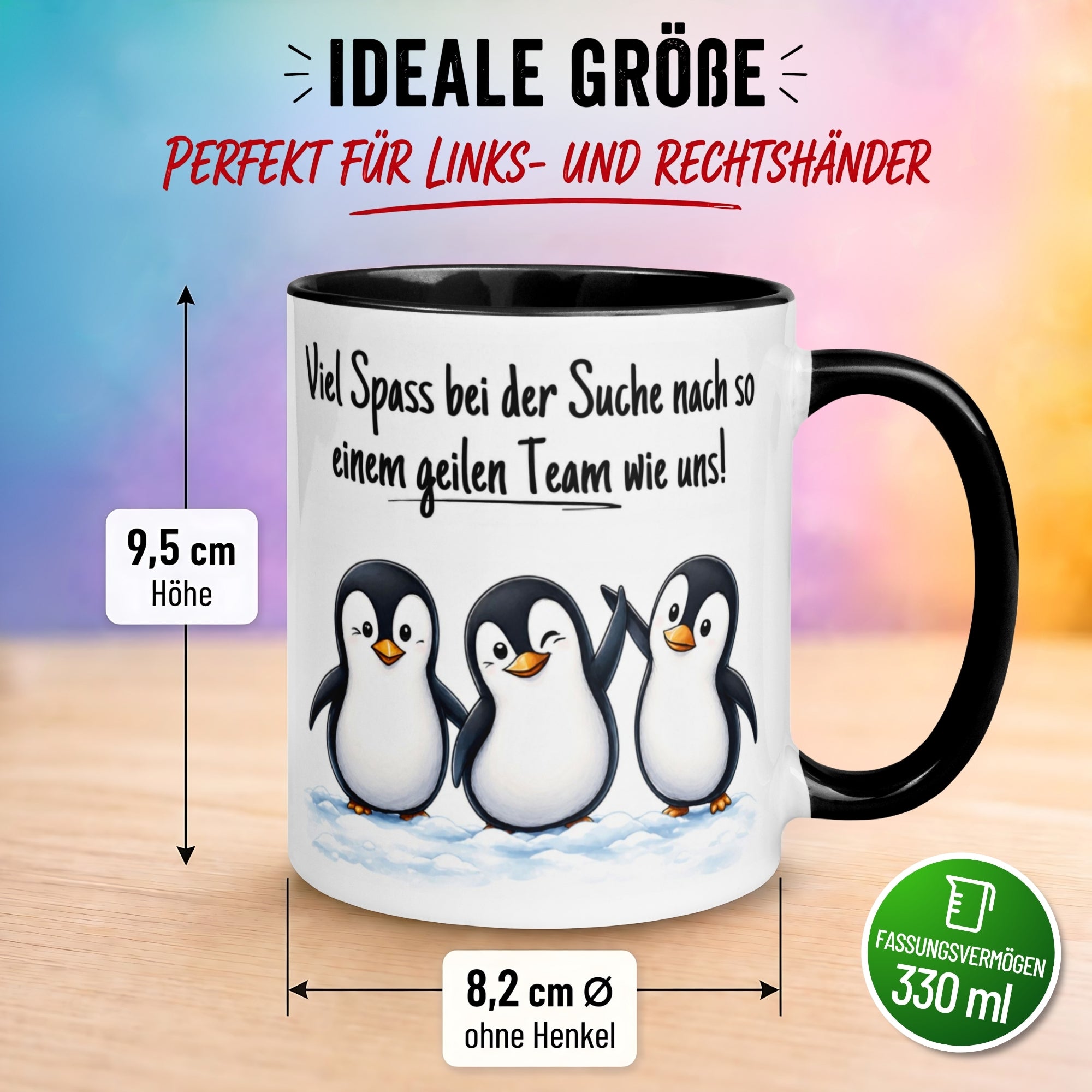 Tasse Abschied – „Viel Spaß bei der Suche“ – Abschiedsgeschenk Kollegin/Kollegen