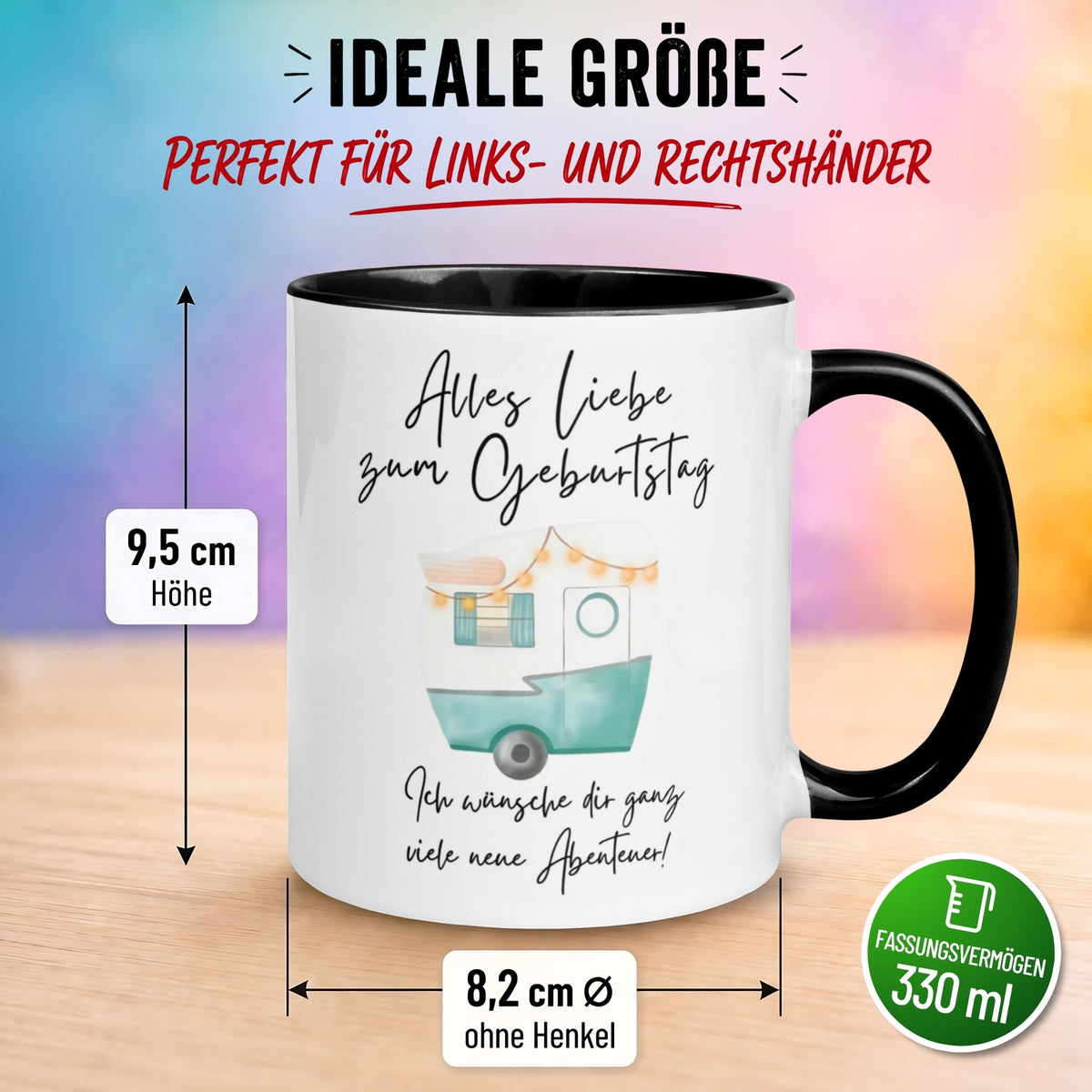 Tasse Geburtstag – „Viele neue Abenteuer“ – Geburtstagsgeschenk Mann Frau