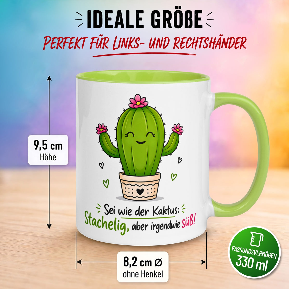 Tasse Kaktus – „Sei wie der Kaktus - Stachelig aber irgendwie süß“ – Geschenk Kakteen Fans