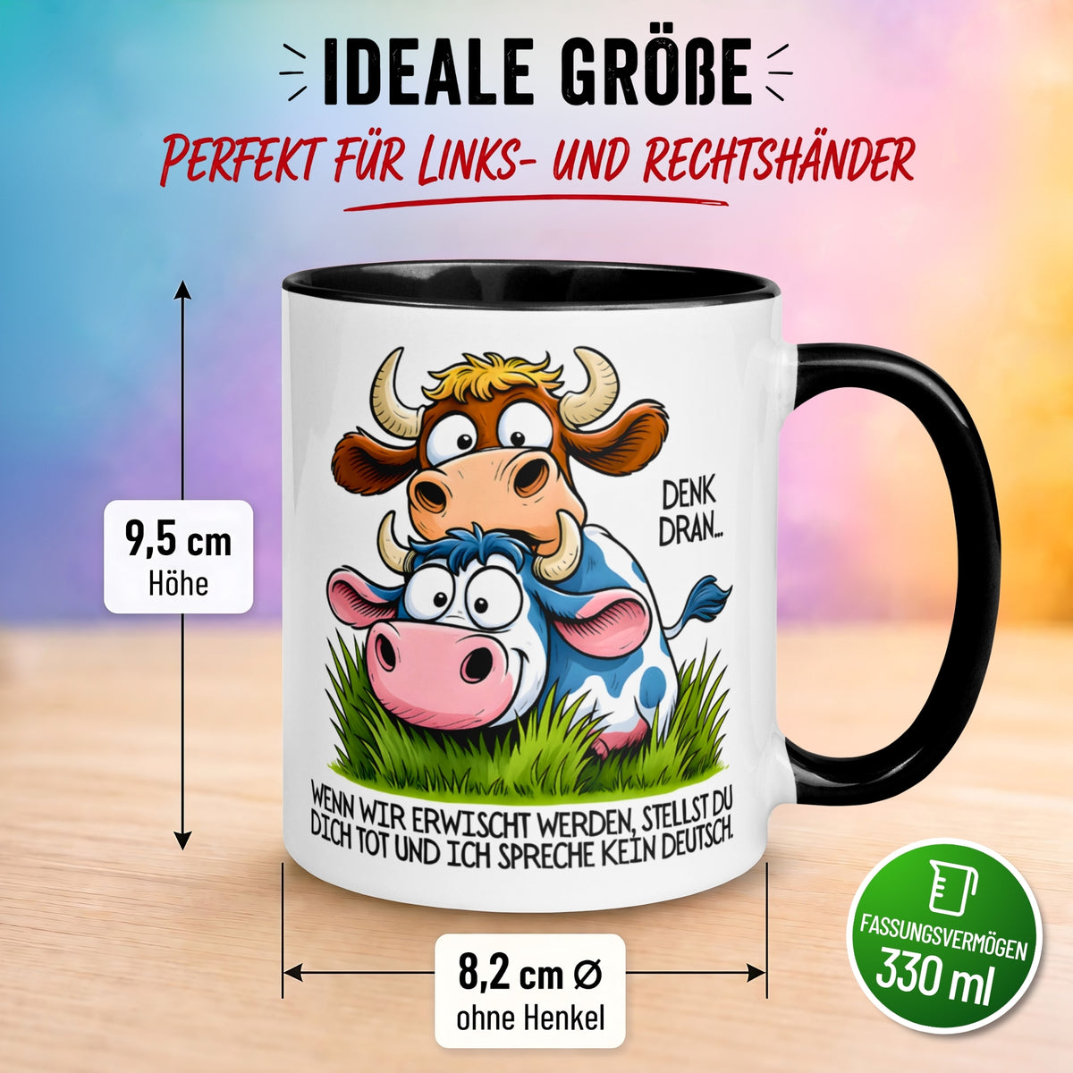 Tasse Kuh – „Wenn wir erwischt werden“ – lustiger Geschenk Becher für Bauernhof Fan