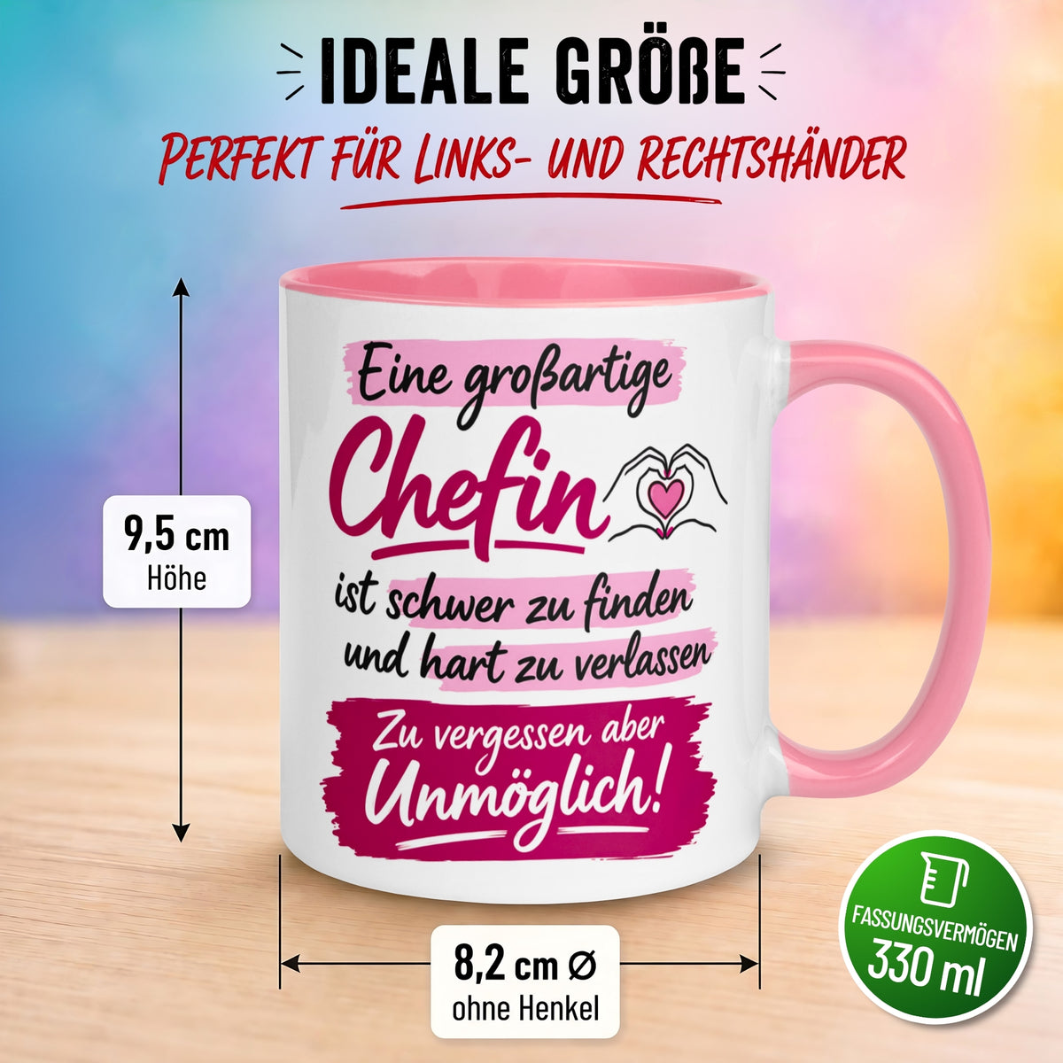 Tasse Chefin – „Schwer zu finden und unmöglich zu vergessen“ – Abschiedsgeschenk