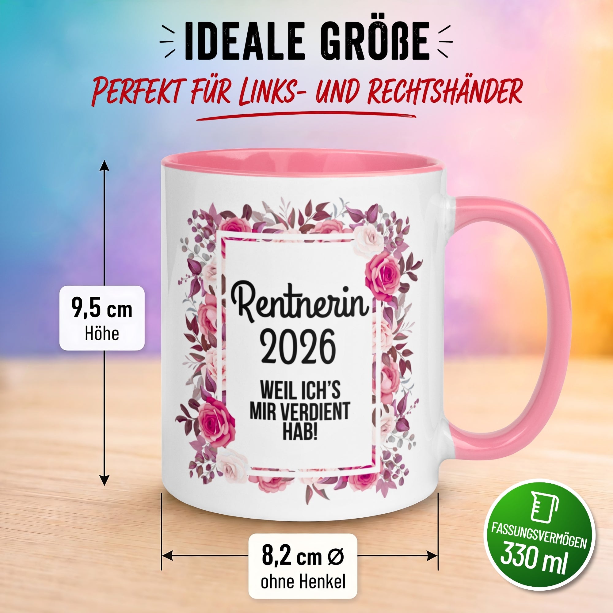 Tasse Rente Frau – „Rentnerin 2026 – Weil ich’s mir verdient hab“ – Geschenk Renteneintritt