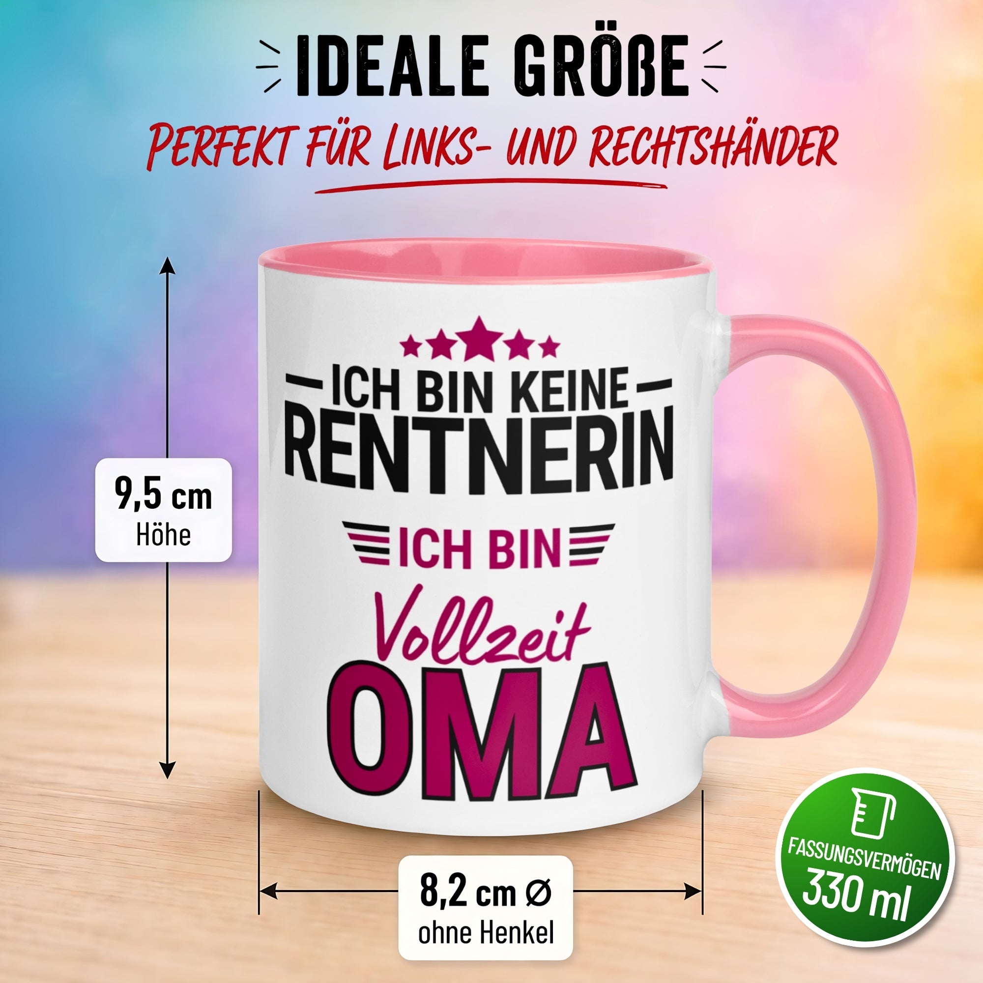Tasse Rentnerin – „Ich bin keine Rentnerin ich bin Vollzeit Oma“ – Geschenk Rente Frau