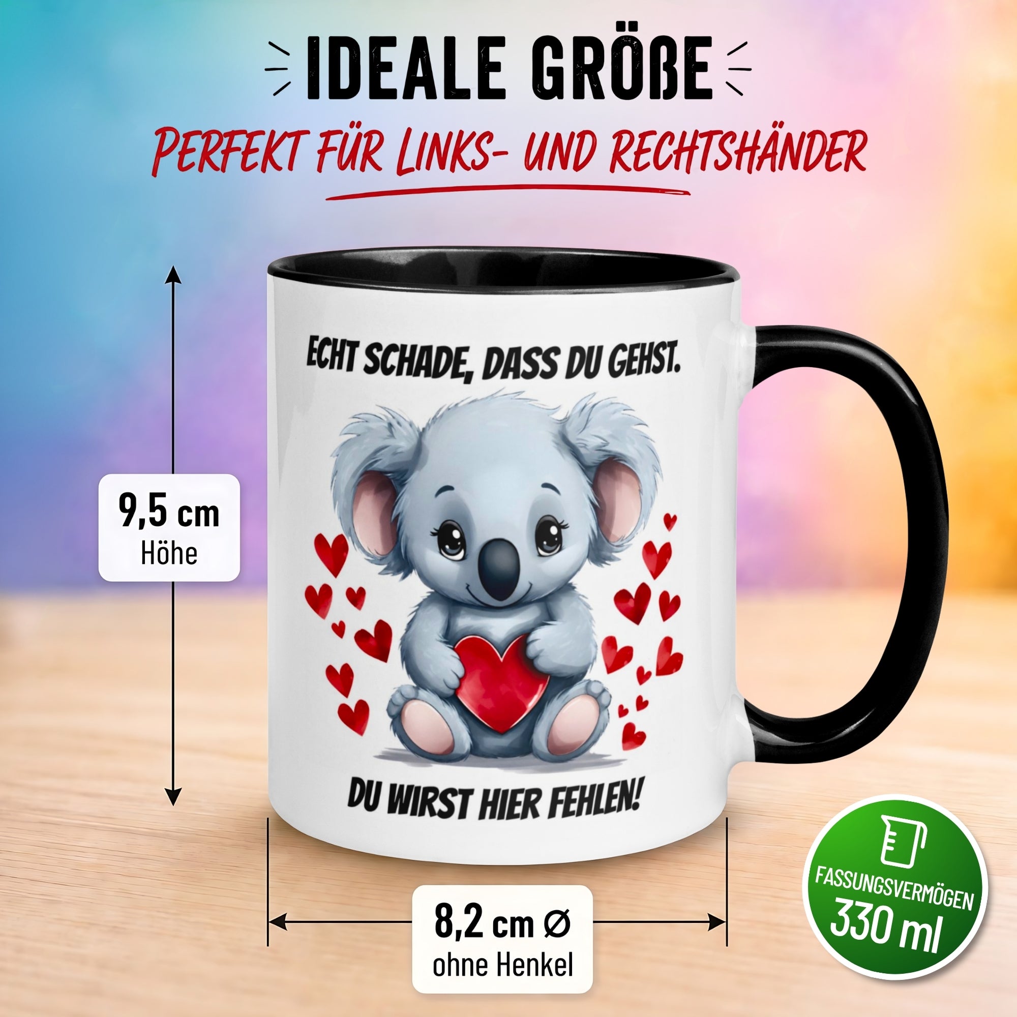 Tasse Abschied – „Echt schade dass du gehst“ – Abschiedsgeschenk Kollegin