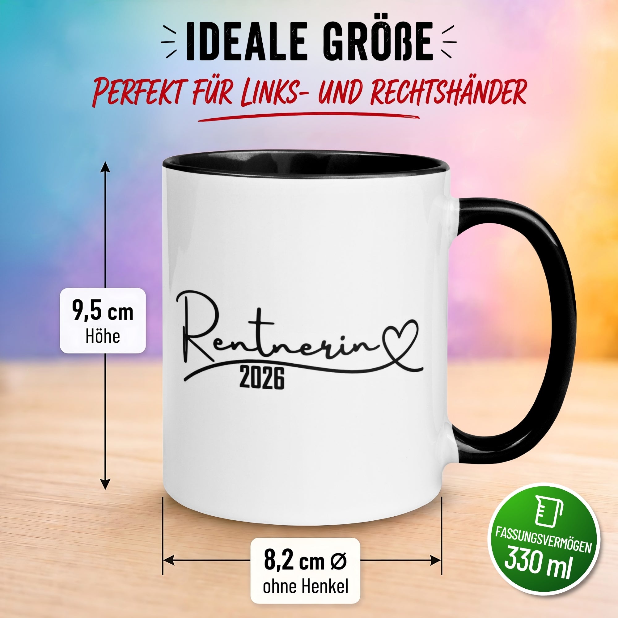 Tasse Rentnerin 2026 – „Rentnerin mit Herz“ – Geschenk Renteneintritt Frau