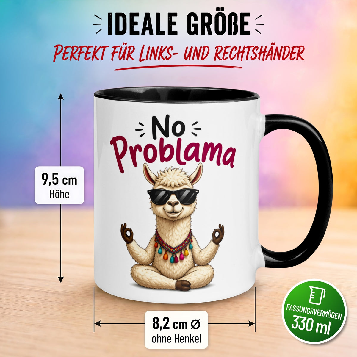 Tasse Lama – „NO PROBLAMA“ – lustiger Lama Geschenk Becher