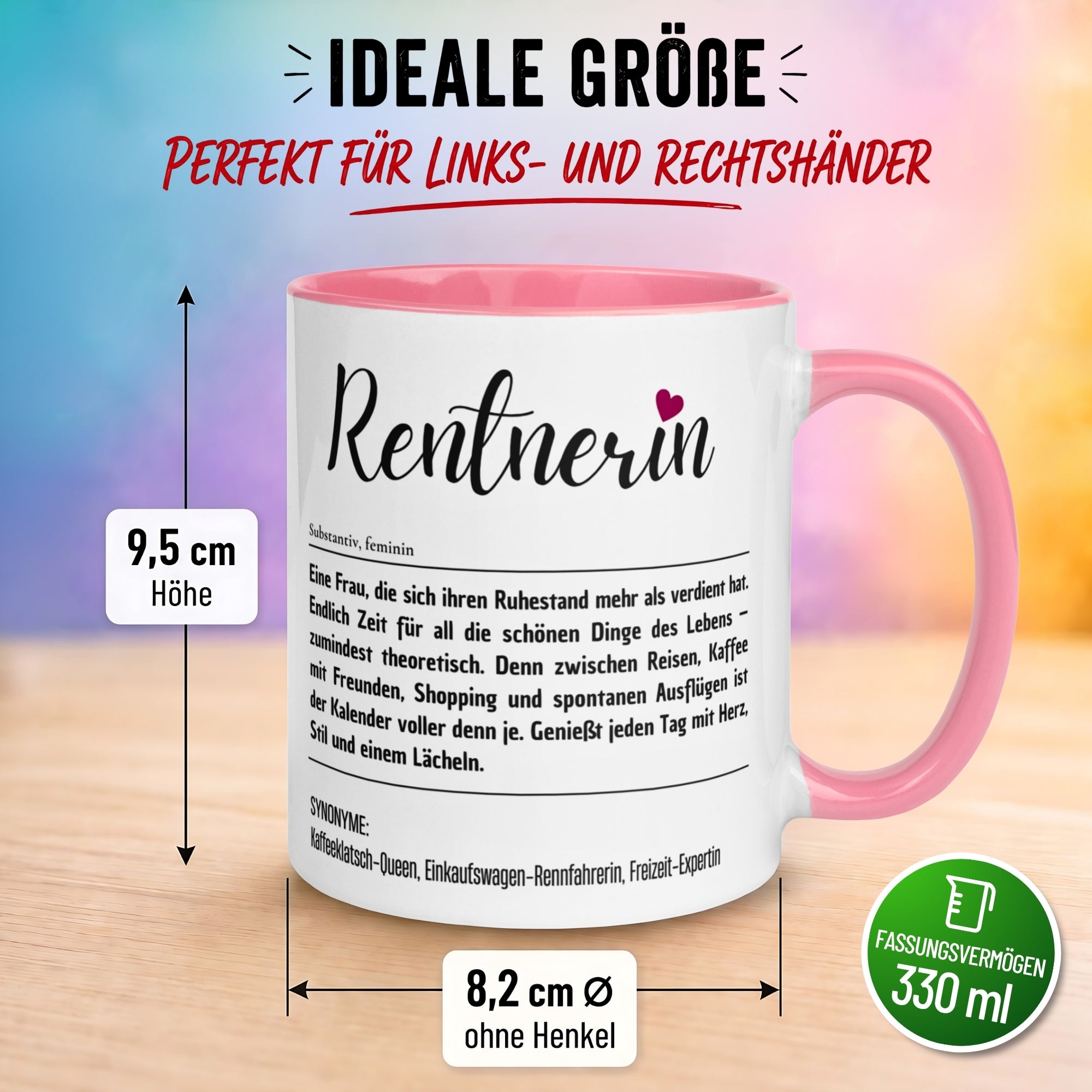Tasse Rente Frau – „Definition Rentnerin“ – Geschenk Renteneintritt Ruhestand