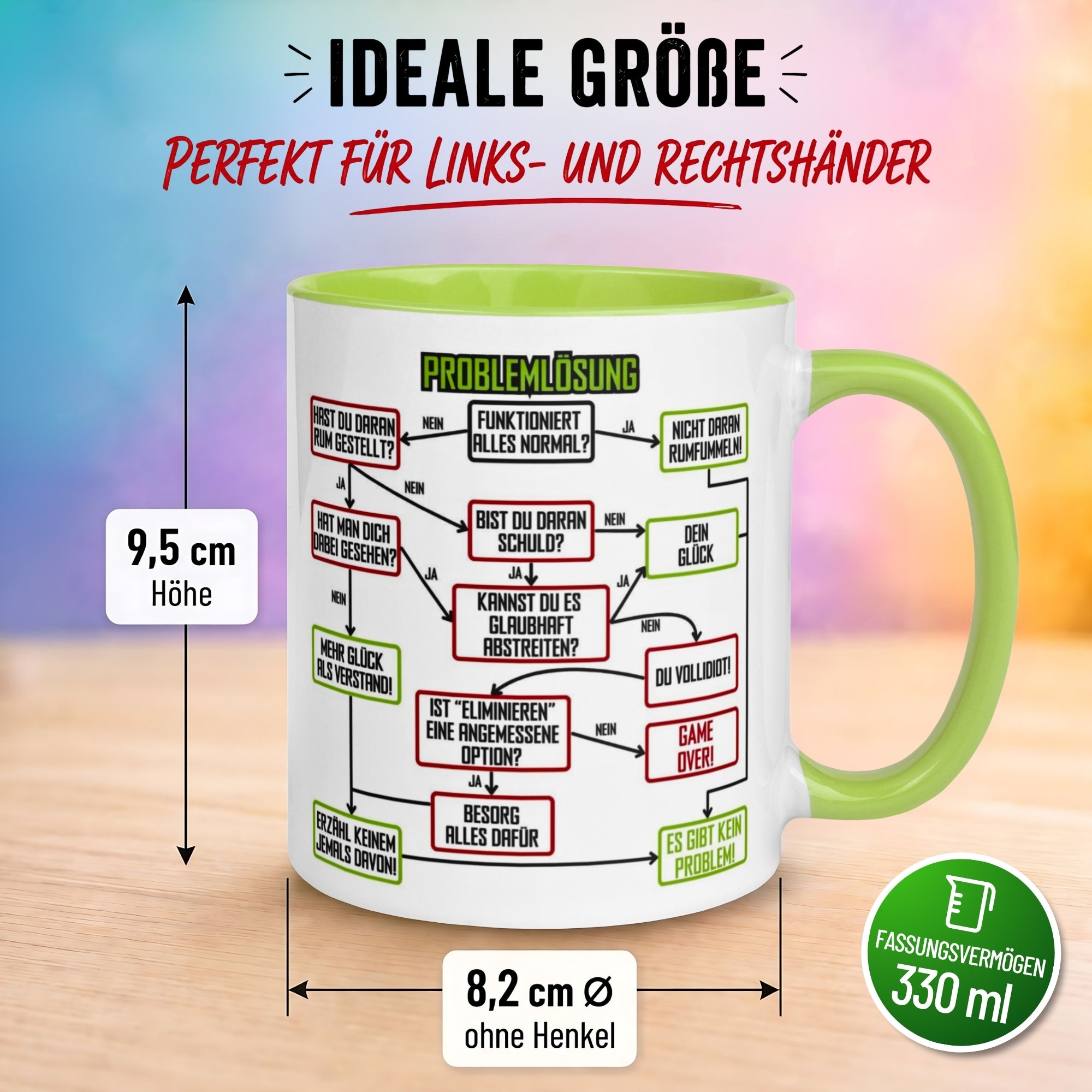 Tasse Kollegin – „Problemlösung im Büro“ – Geschenk Beste Arbeitskollegin
