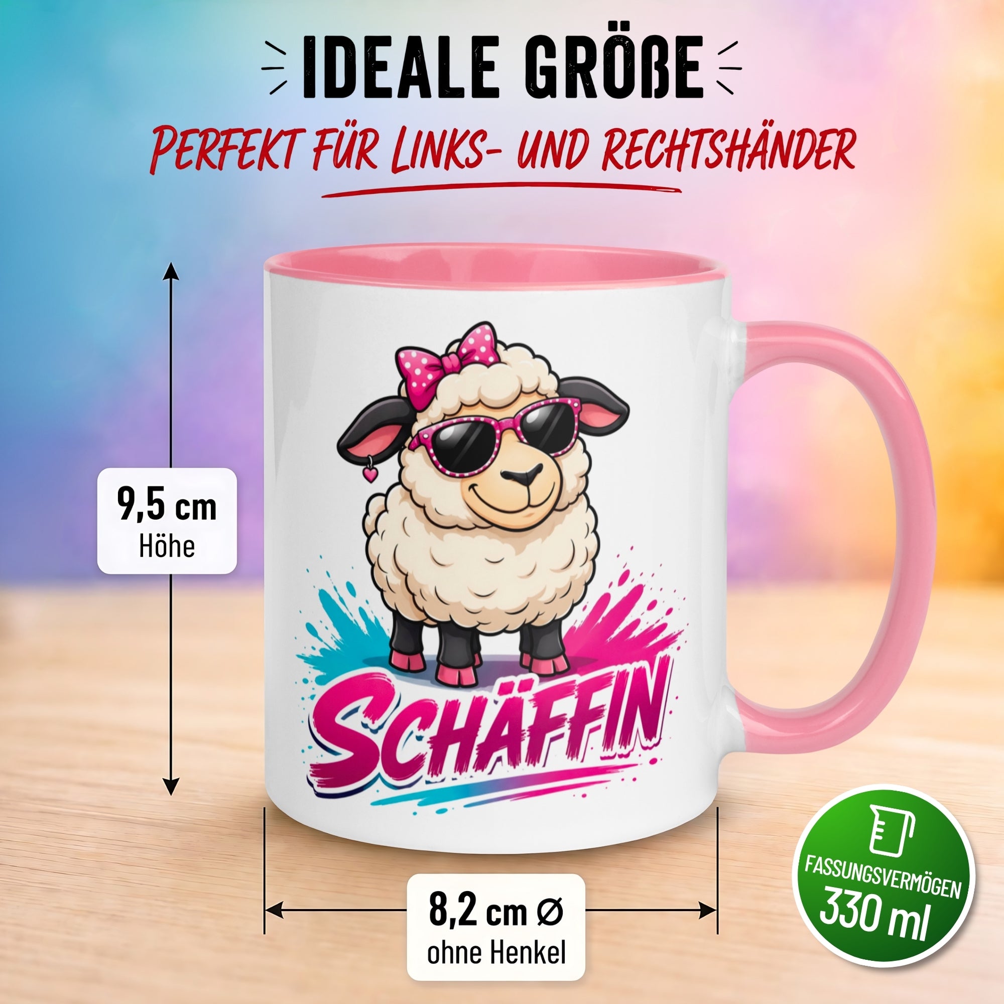 Tasse Chefin – „Coole Schäffin mit Ohring“ – Geschenk Becher Chefin