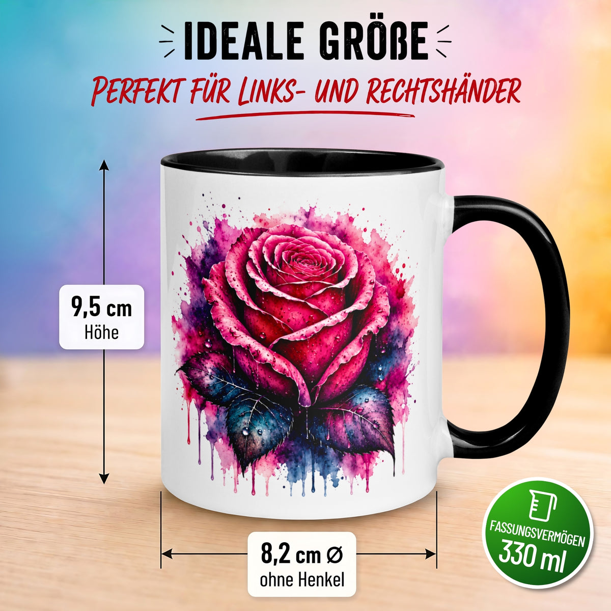 Tasse Liebe – „Rose der Liebe“ – Ich liebe Dich Geschenk Partner Jahrestag Valentinstag