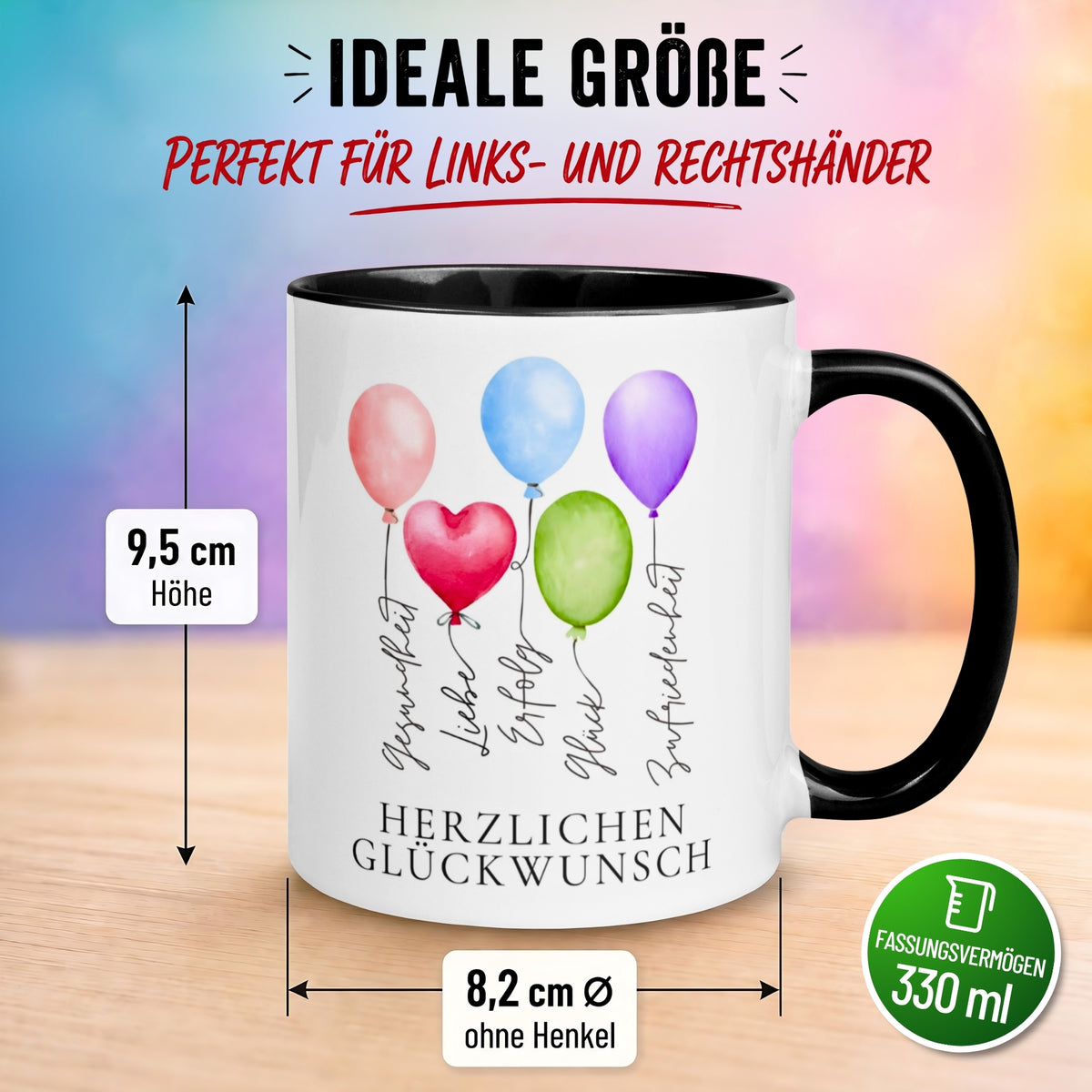 Tasse Geburtstag – „Gesundheit Liebe Erfolg“ – Geburtstagsgeschenk Mann Frau