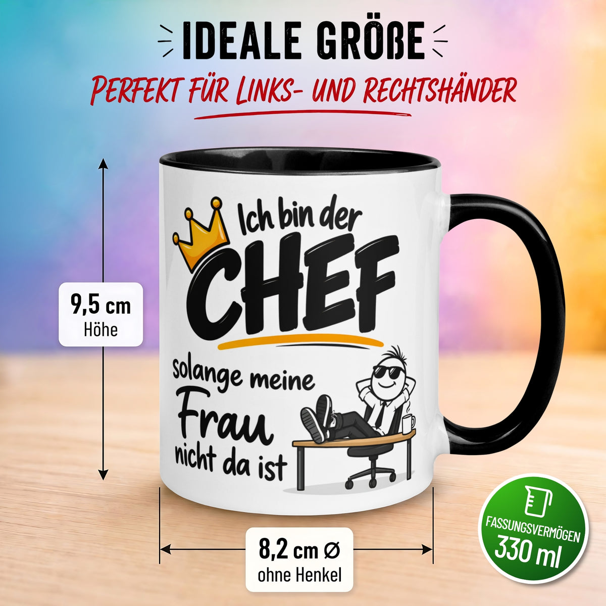 Tasse Chef – „Ich bin der Chef – solange meine Frau nicht da ist“ – Geschenk Bester Chef