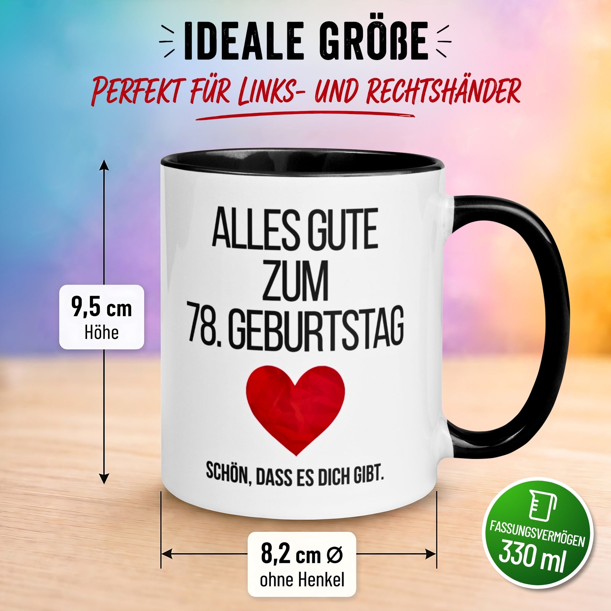 Tasse 78. Geburtstag Mann Frau – „Alles Gute zum Geburtstag“ – Geschenk zum Geburtstag Männer Frauen