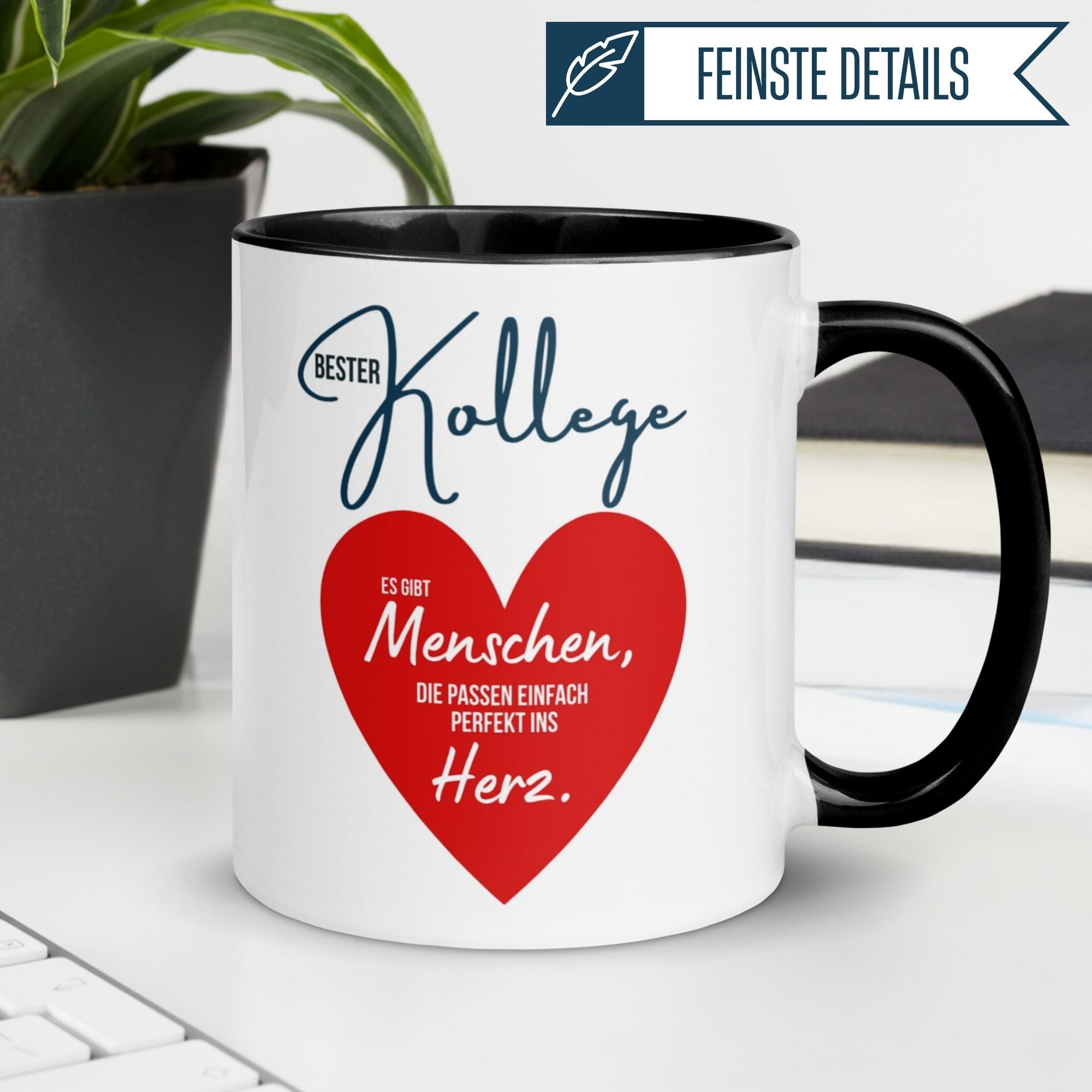 Kollege Tasse mit Herzmotiv, perfektes Abschiedsgeschenk für die besten Kollegen.