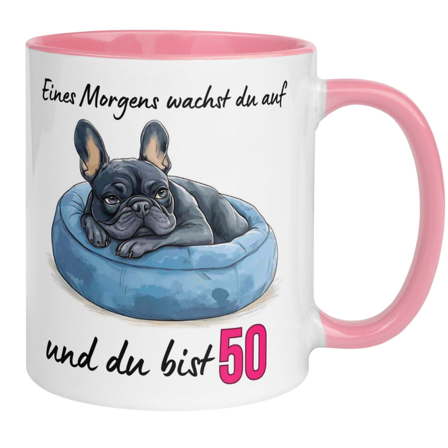 Tasse 50. Geburtstag | Frenchie & Spruch | Eines Morgens wachst du auf