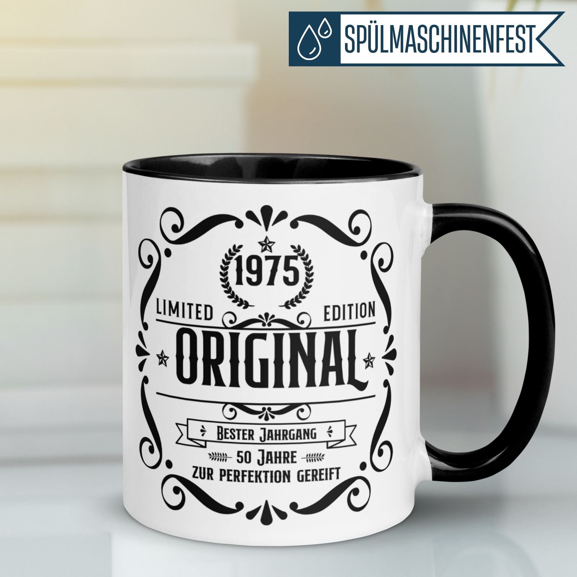 Momentals® Tasse 50. Geburtstag, Original 1975, humorvolles Geschenk für Männer.