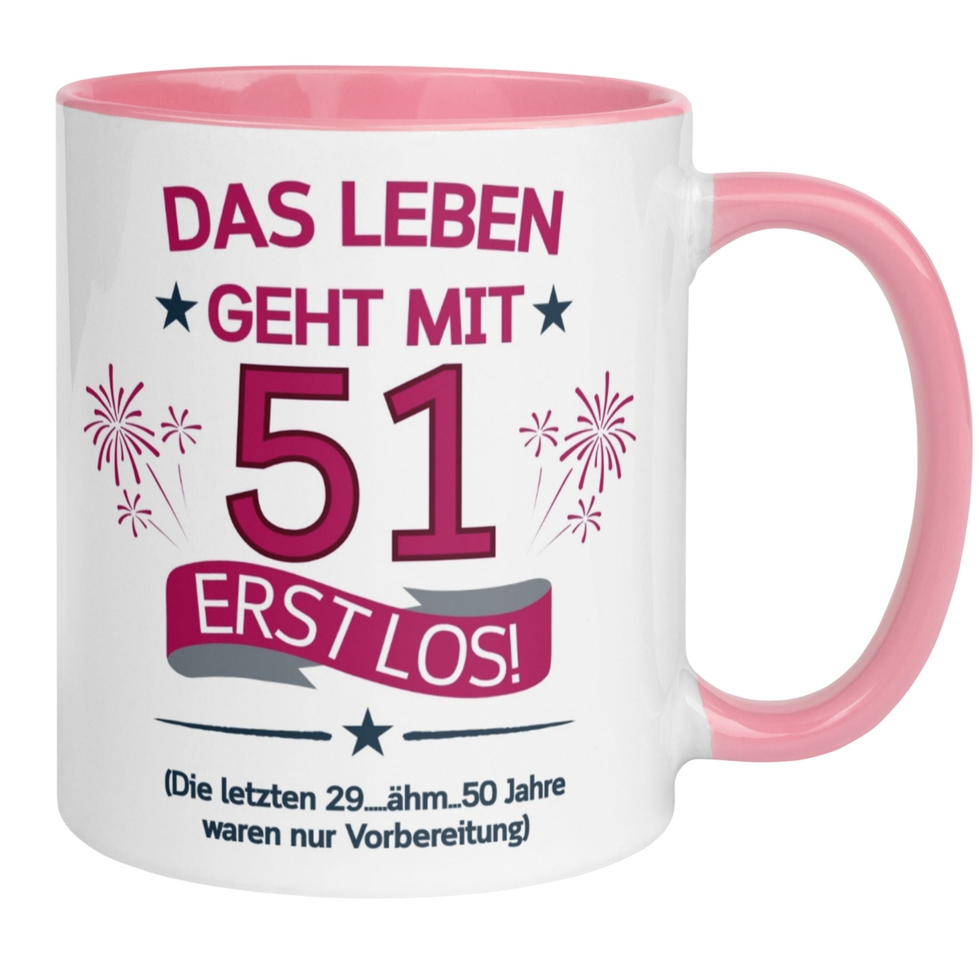 Momentals Geburtstagstasse für 51. Geburtstag mit Spruch und Feuerwerk-Motiv, perfekt für ein Lächeln.