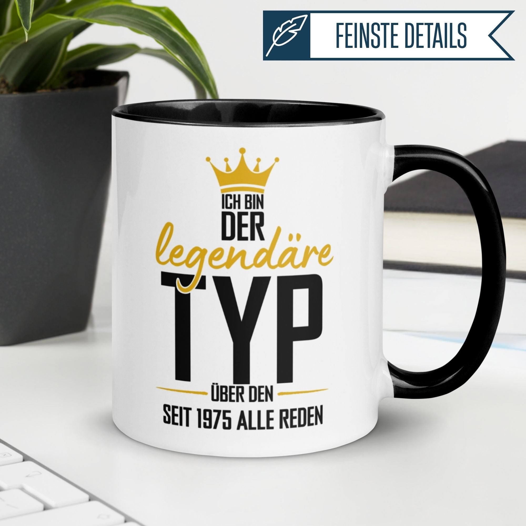 Momentals® Geburtstagstasse für Männer mit Spruch und Krone, ideal für den 50. Geburtstag.