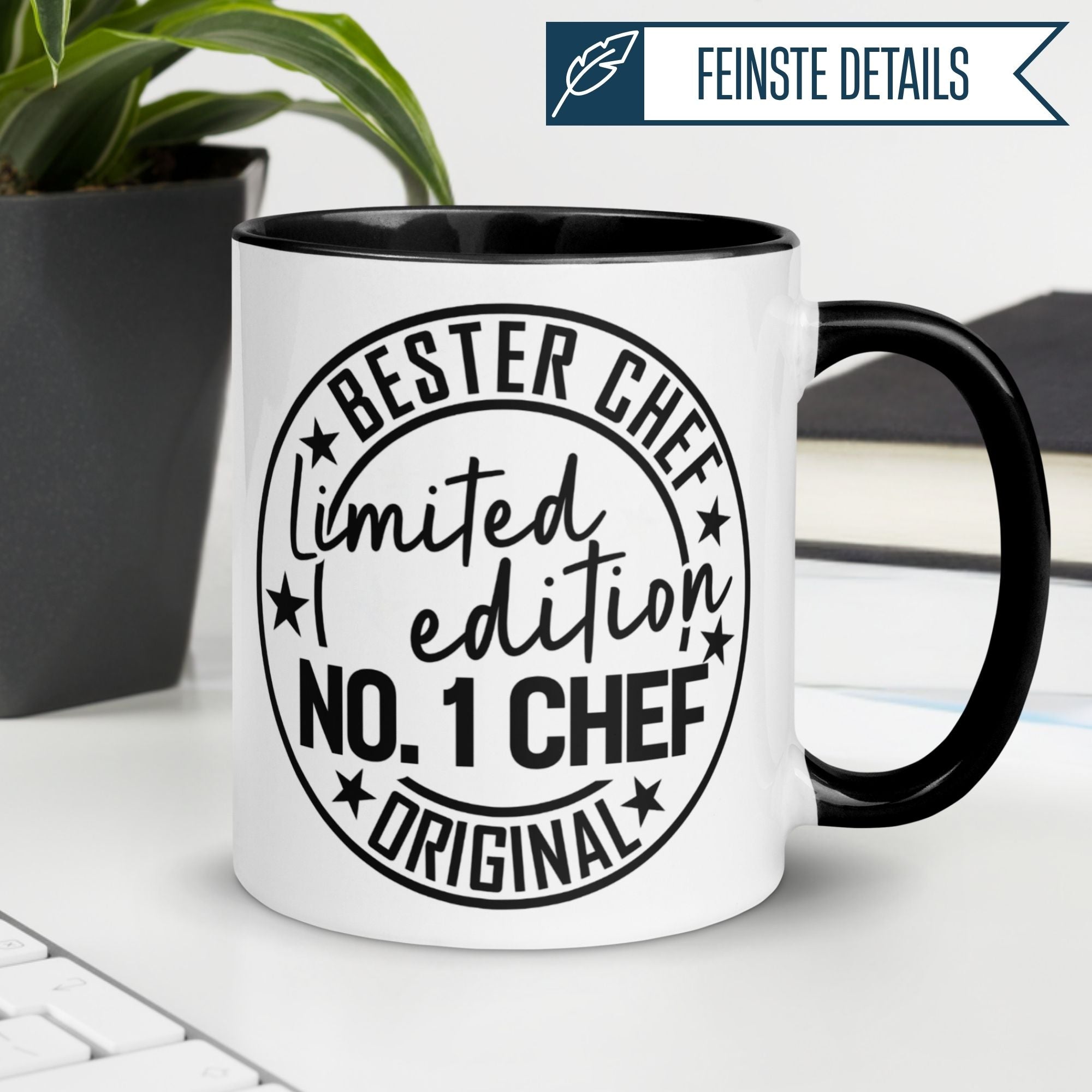 Limited edition mug for the best chef, featuring a fun design to brighten any office space.