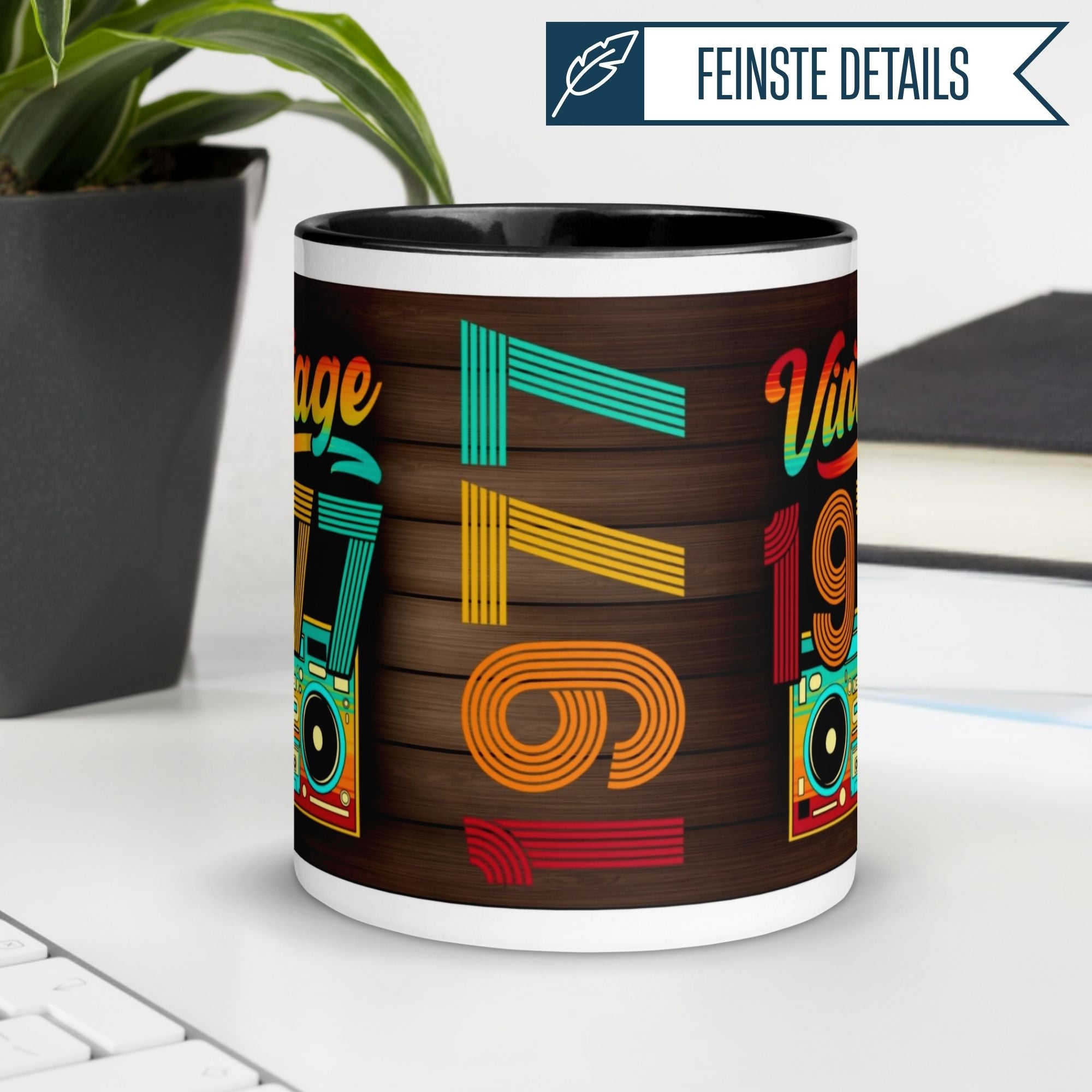 Momentals® retro birthday mug for 48th birthday, featuring vintage 1977 design with colorful accents.