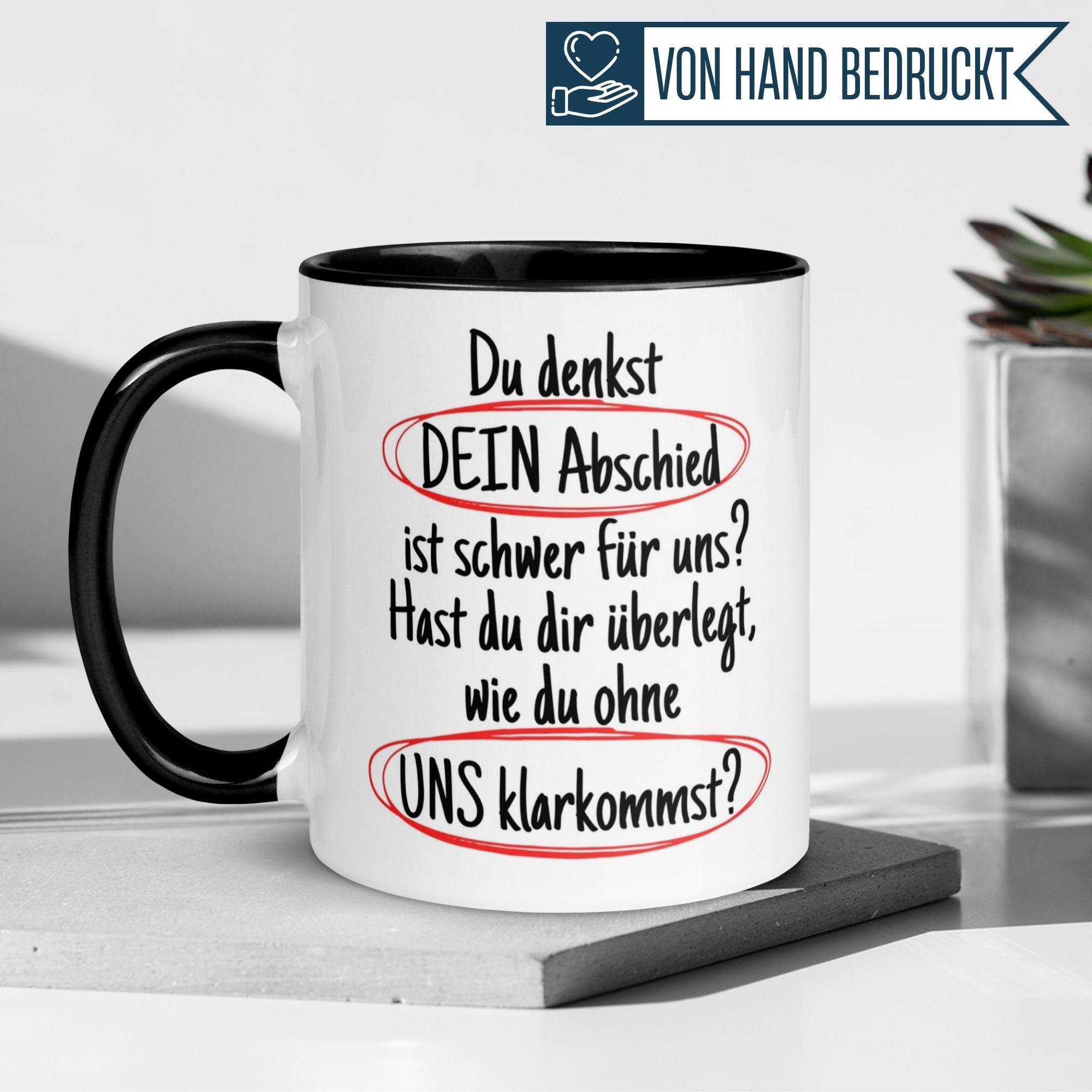 Humorous Momentals coffee mug with farewell message for colleagues, highlighting job departure feelings.
