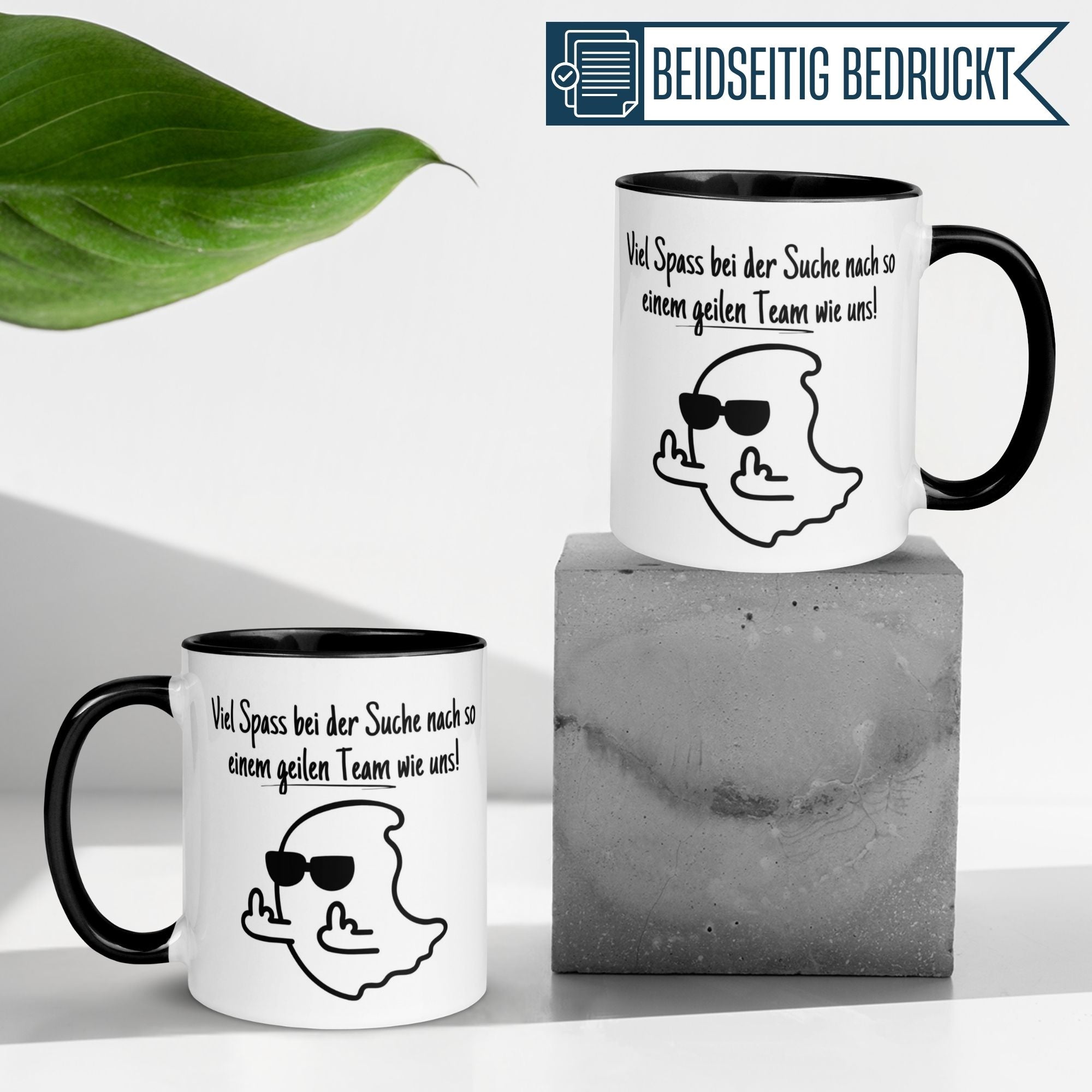 Momentals Tasse mit frechem Geist und Spruch für Abschiedsgeschenke im Job.