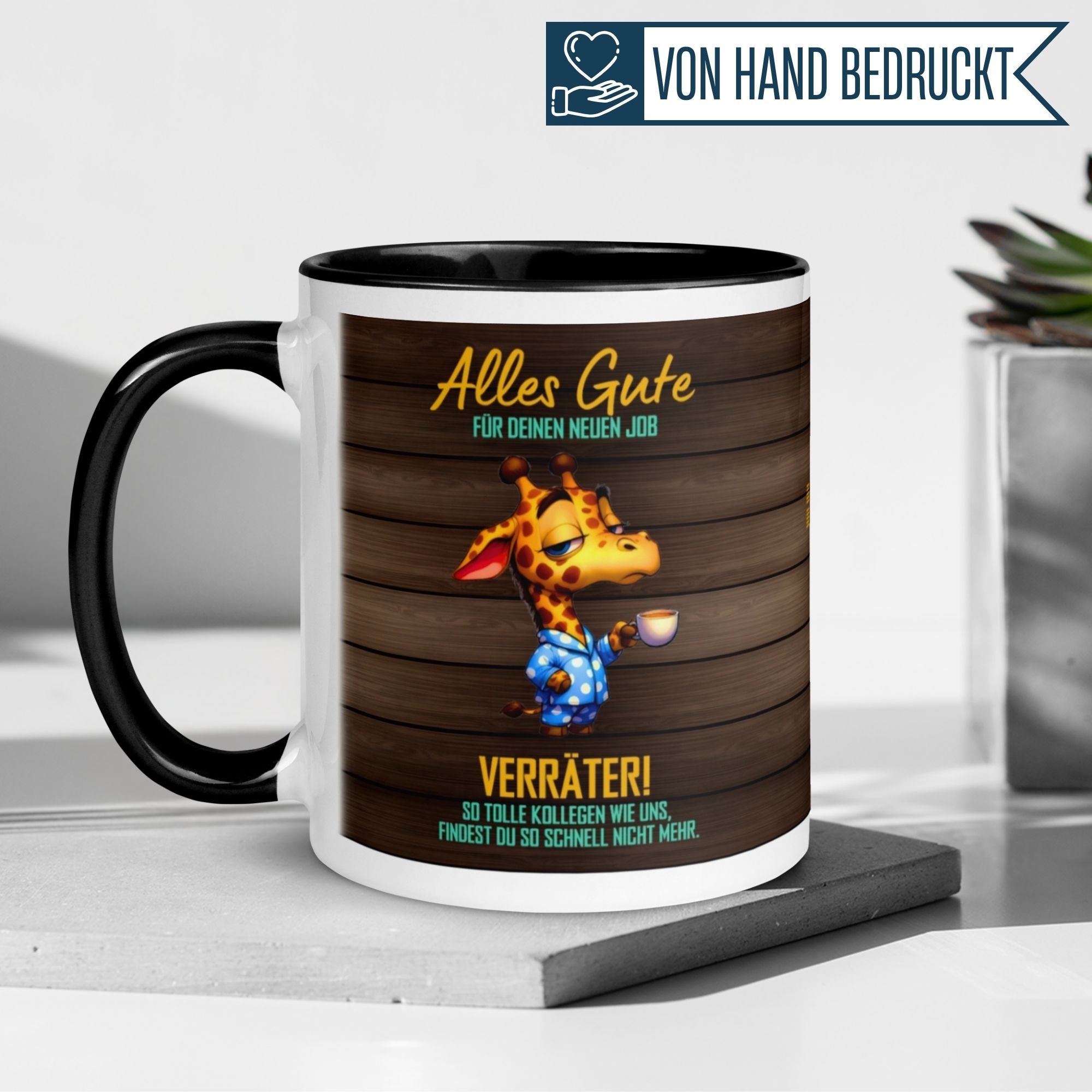 Momentals Tasse mit Giraffe & Spruch für Kollegen – Abschiedsgeschenk für neuen Job.
