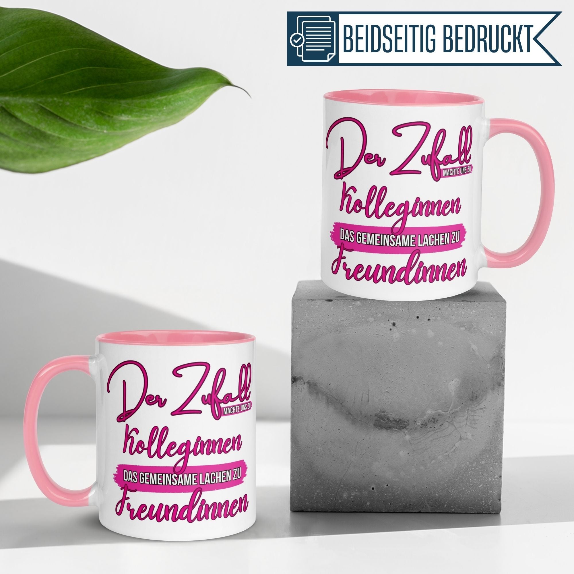 Momentals pink mug with heartfelt quote for colleagues turned friends, beautifully designed and perfect for farewells.