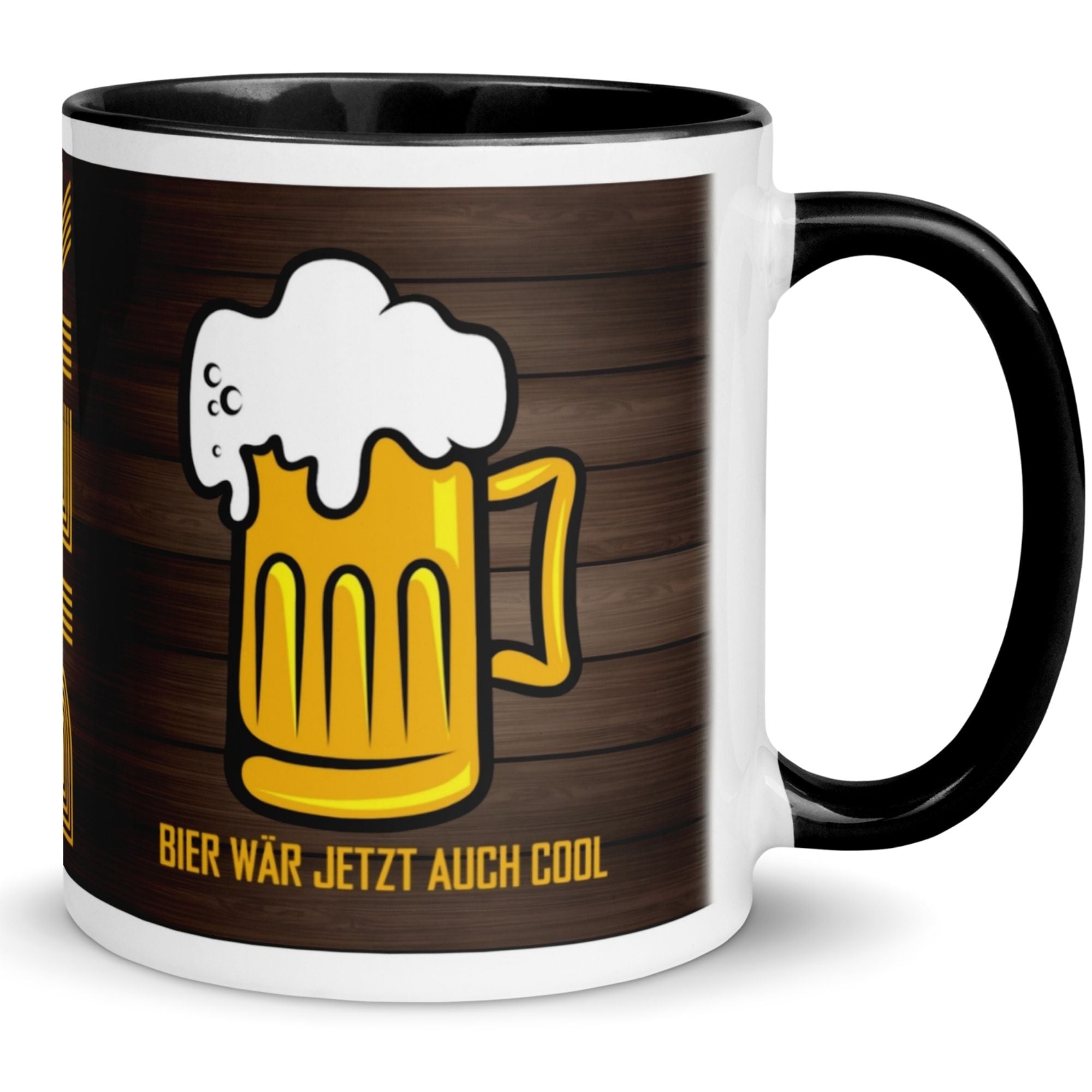 Momentals® Tasse mit Spruch „Bier wär jetzt auch cool“ und Bierkrug-Design für Bierliebhaber.