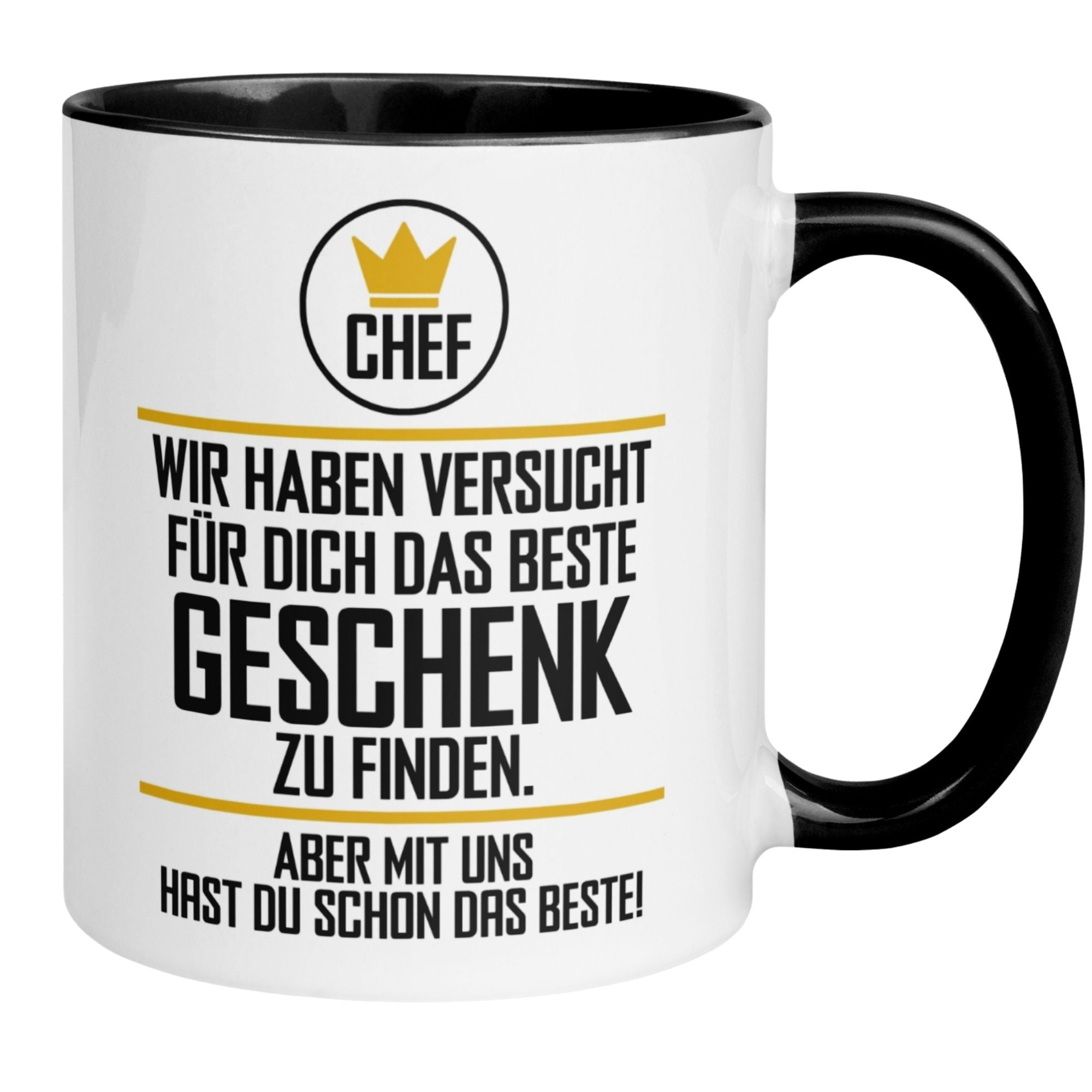 Momentals Tasse für Chef mit humorvollem Spruch, perfektes Geschenk für Wertschätzung im Büro.
