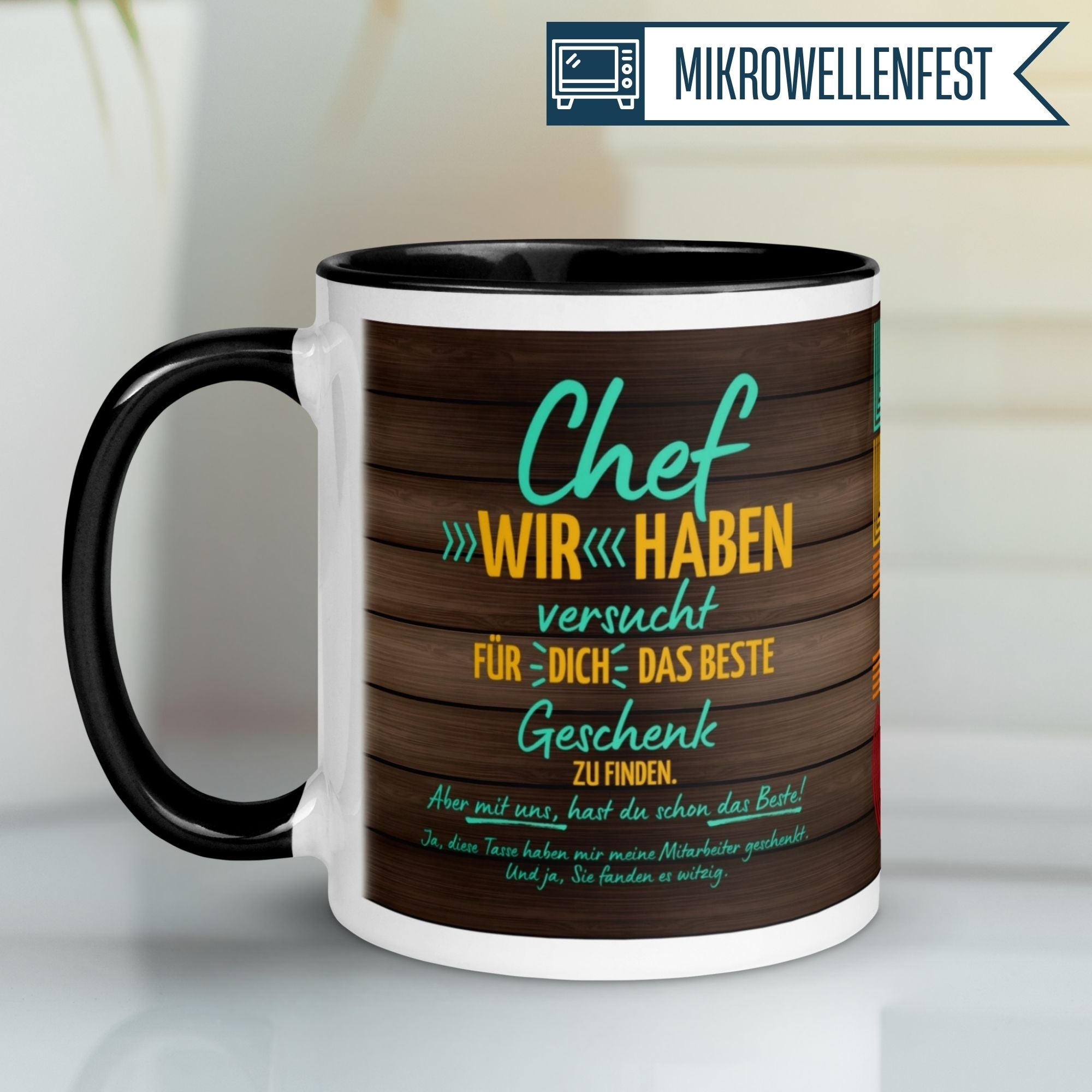 Momentals Tasse Chef mit humorvollem Spruch, kreatives Geschenk für wertschätzende Chefs
