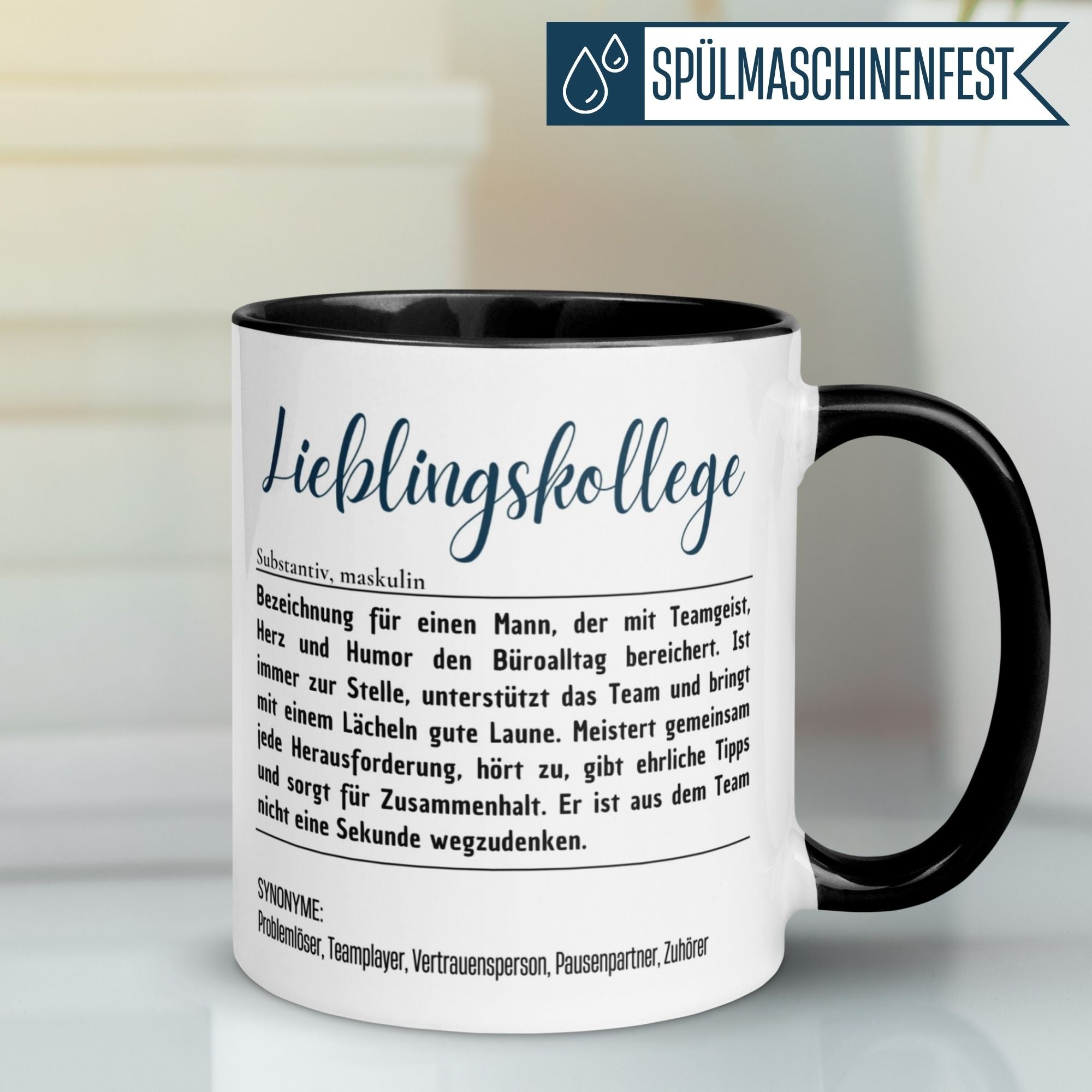 Momentals Tasse Lieblingskollege mit Spruch, originelles Geschenk für wertvolle Kollegen.