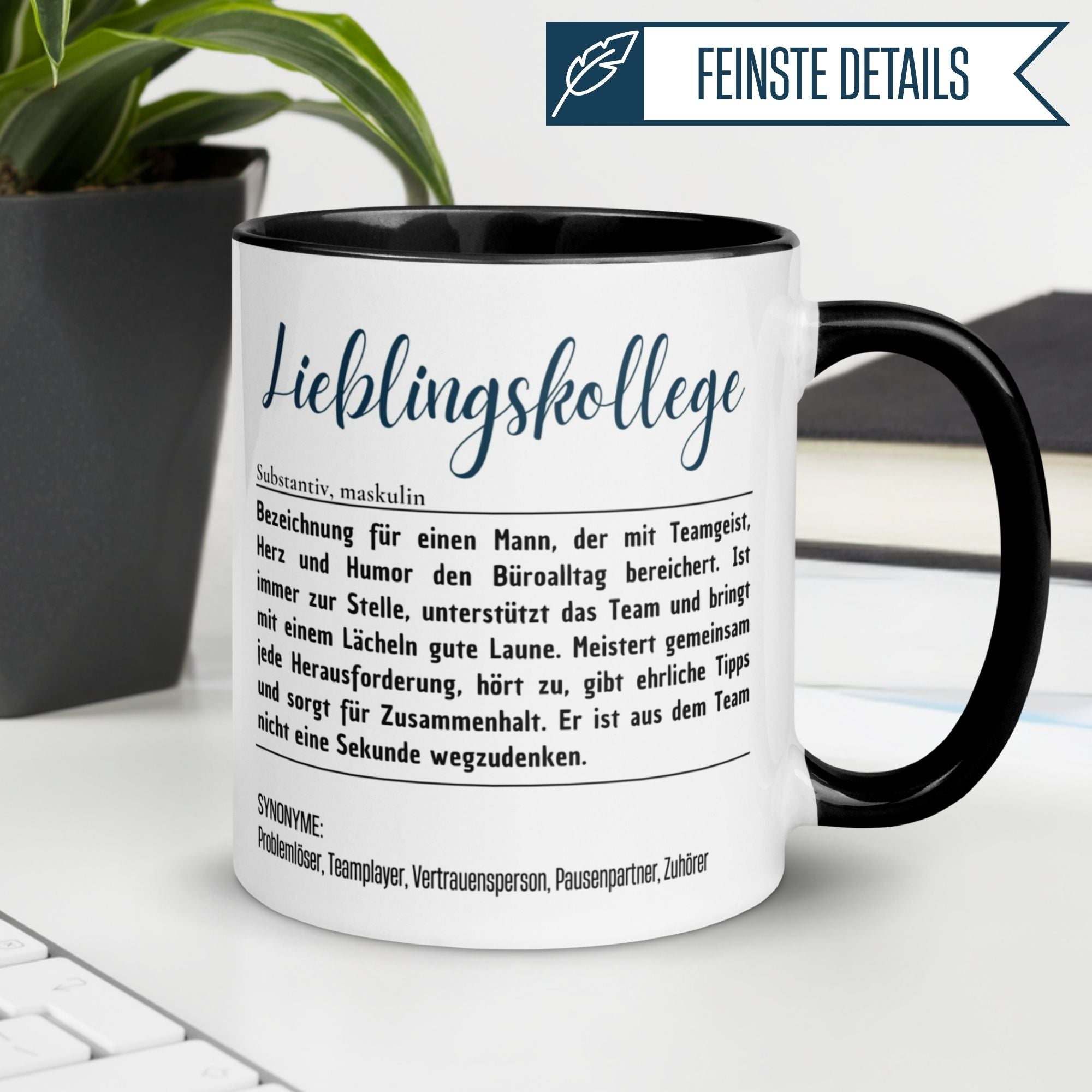 Momentals Tasse Lieblingskollege mit humorvollem Spruch für wertschätzende Kollegen im Büro.