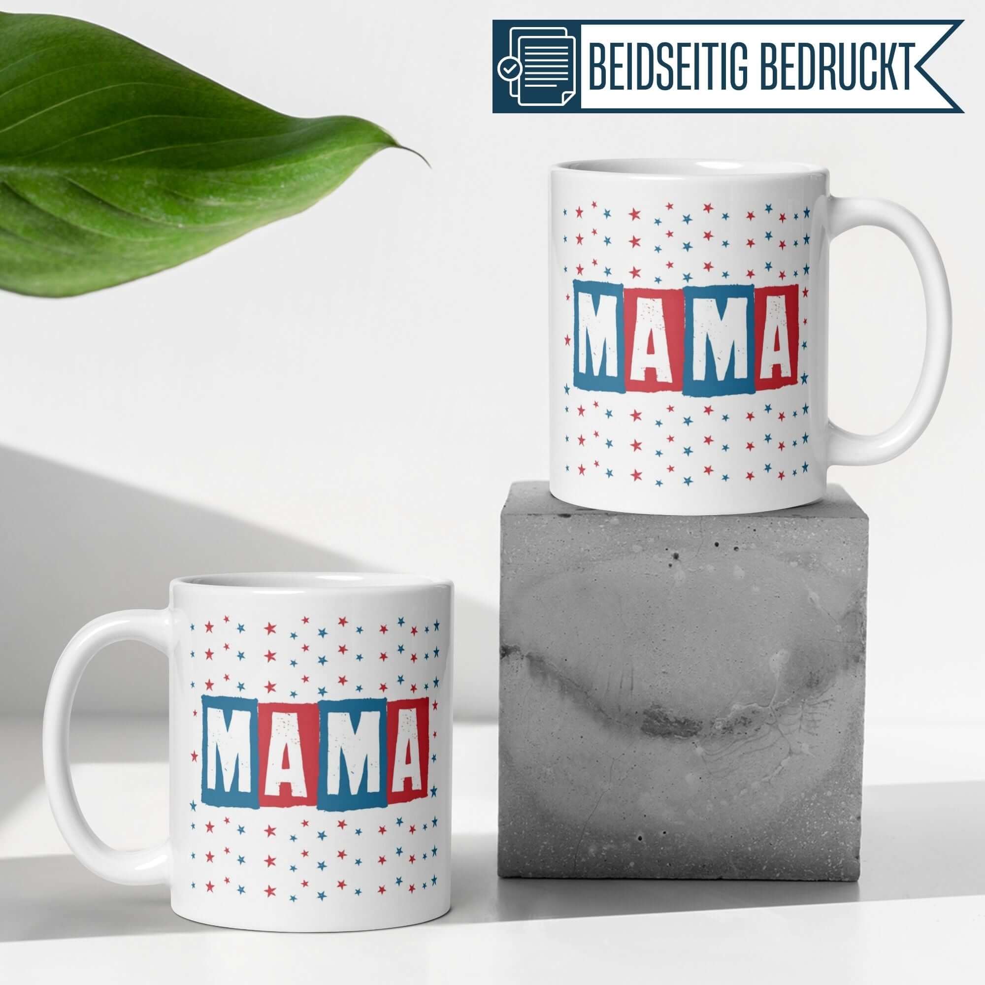 Momentals Tasse Mama in Retro-Design mit Sternen, perfekt für moderne Mütter.
