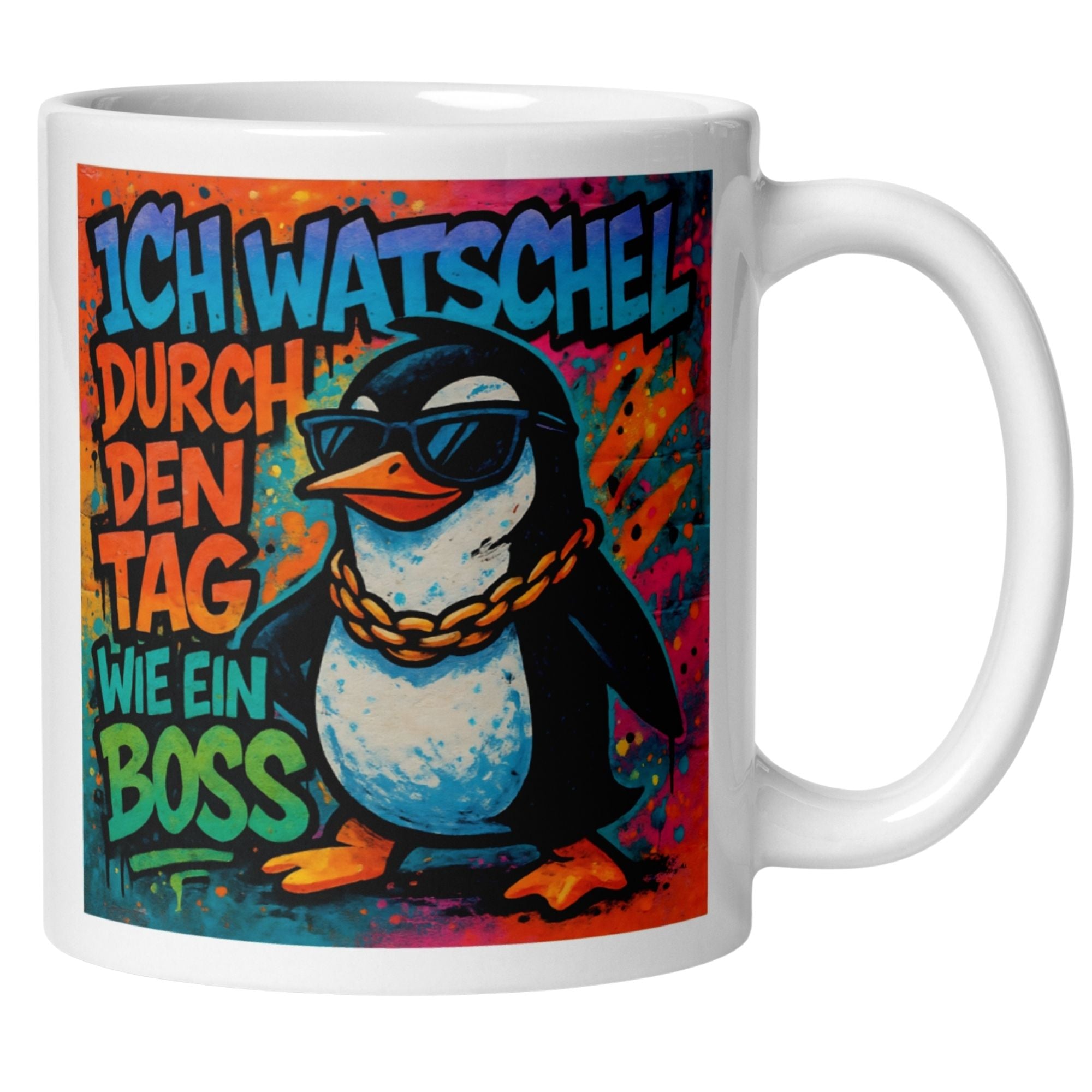Momentals® Tasse | Pinguin & Spruch | Ich watschel durch den Tag wie ein Boss