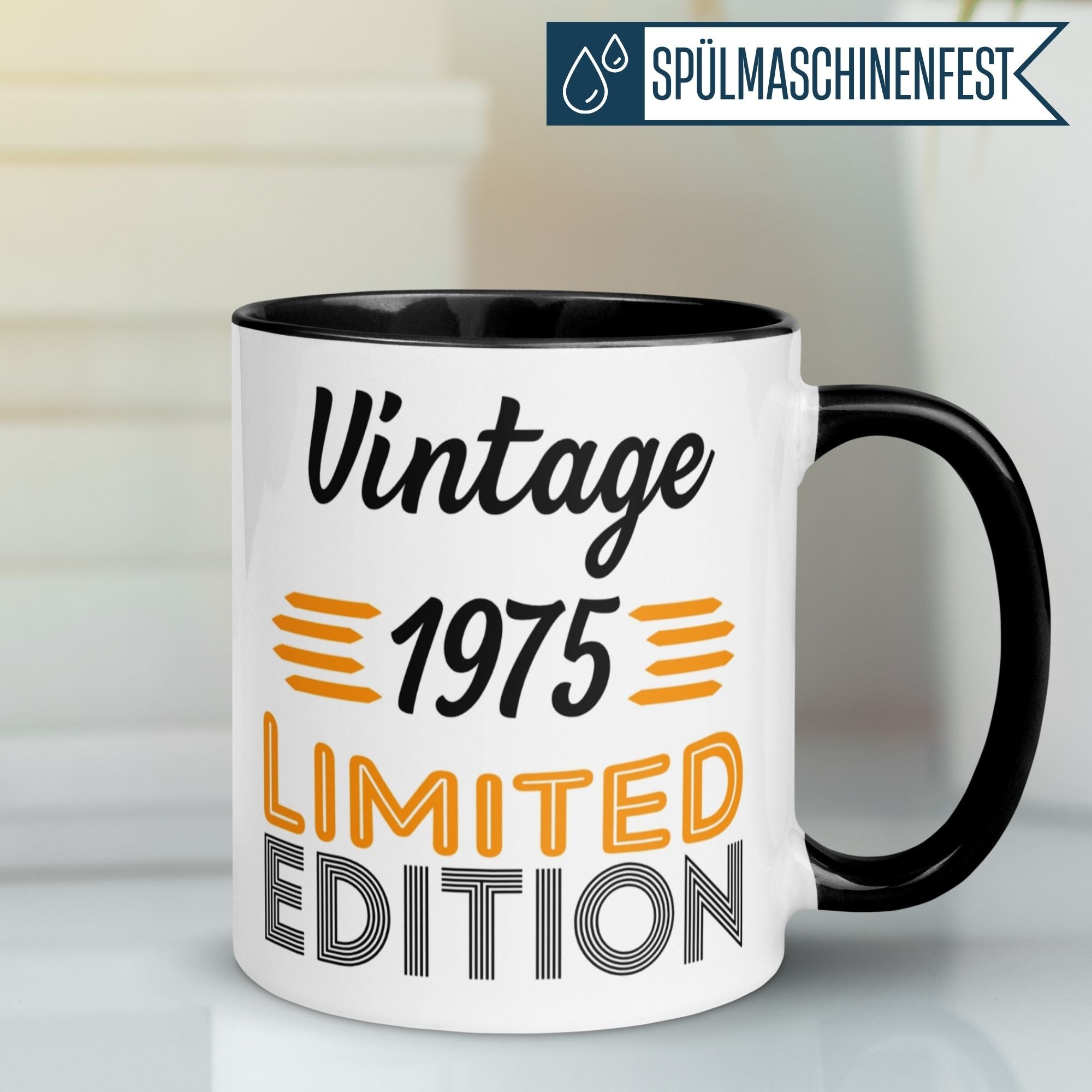 Momentals® Tasse zum 50. Geburtstag, Vintage-Stil, 1975, für Kaffeeliebhaber als witziges Geschenk.