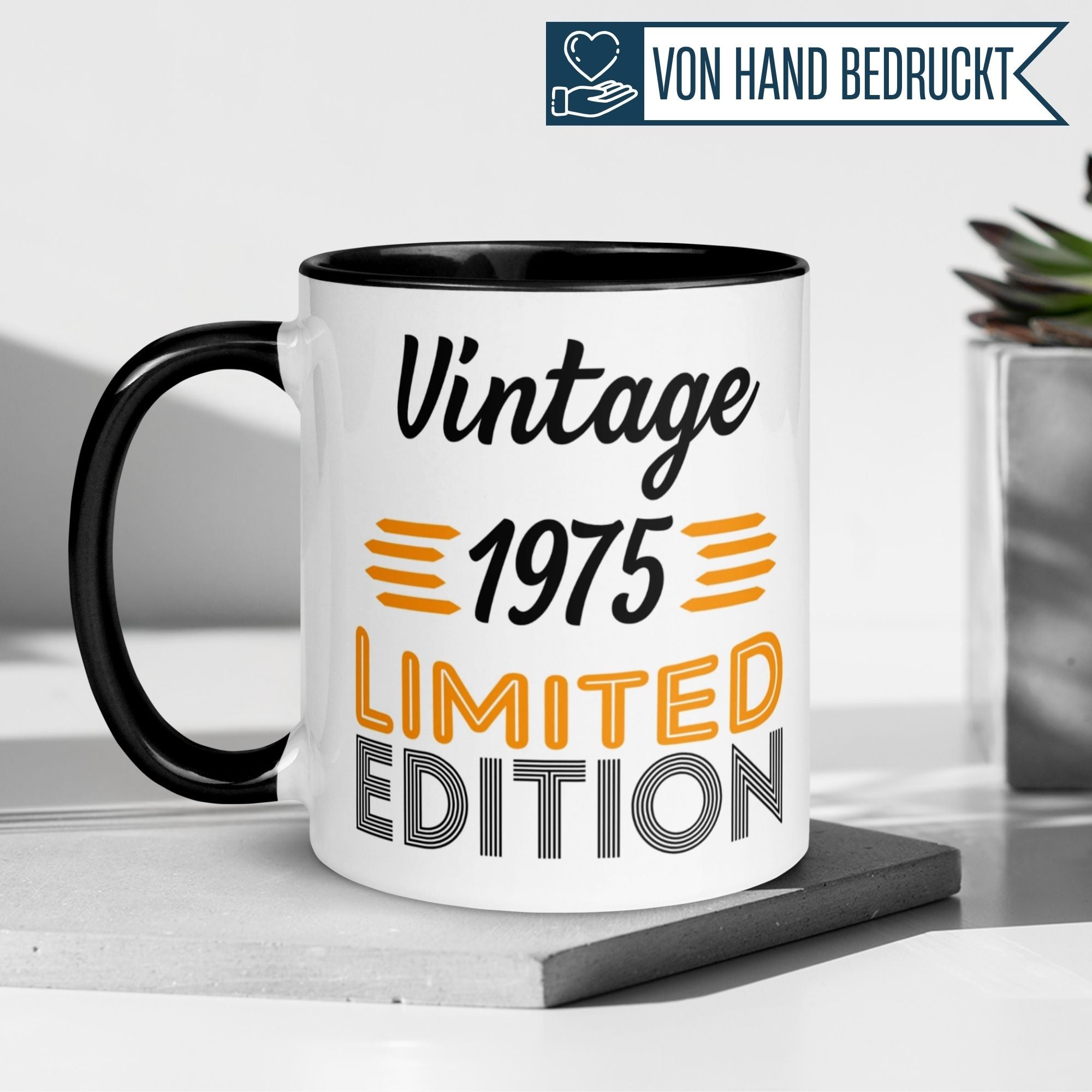 Momentals® Tasse 50. Geburtstag, Vintage 1975, limitierte Edition für Männer, humorvolles Geschenk